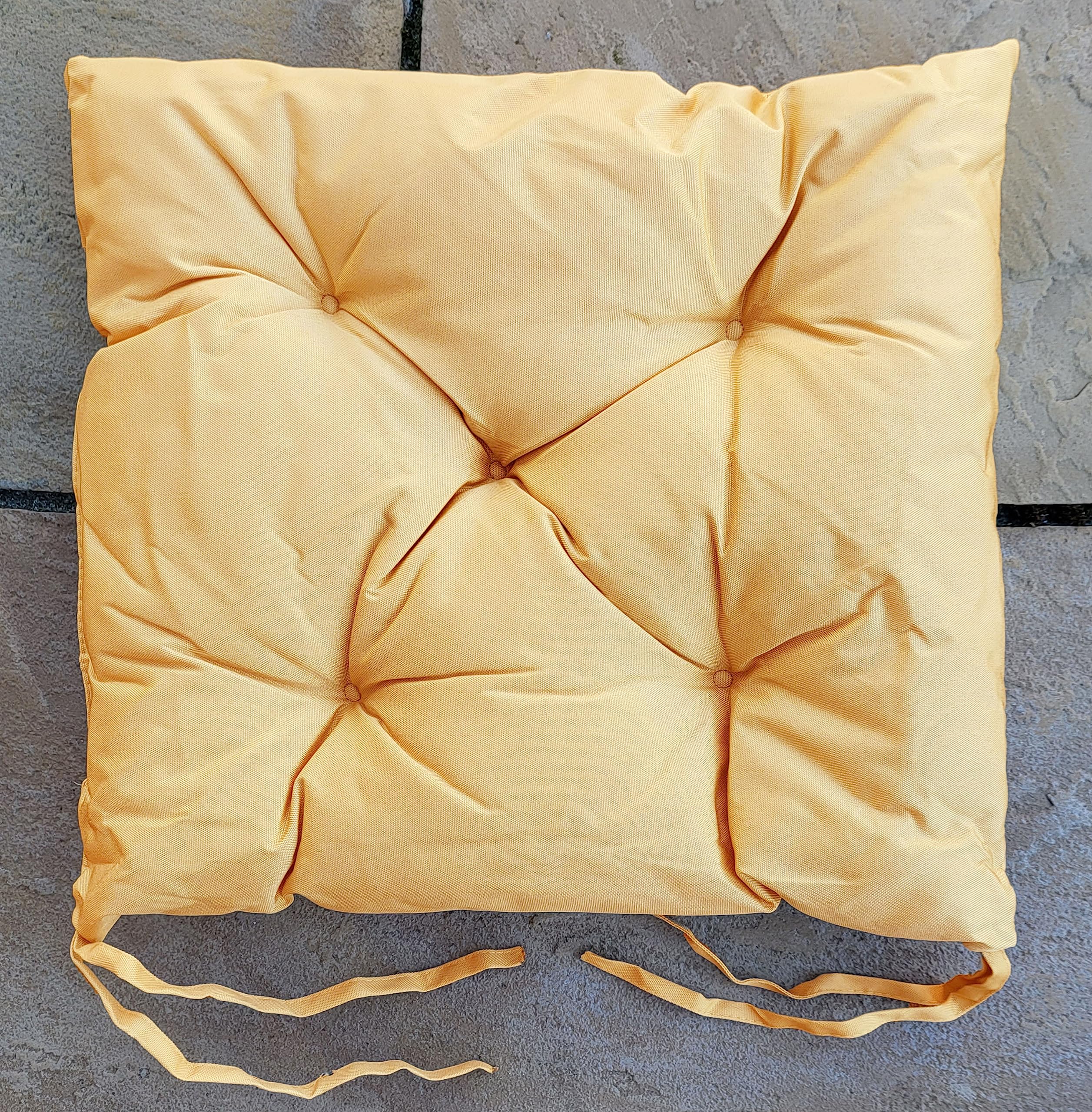 cushion mania Outdoor Chair Seat Pads Bench Pads Waterproof Garden CHUNKY Chair Seat Pads (Chair Pad (40x40x4cm), Beige) — image 1