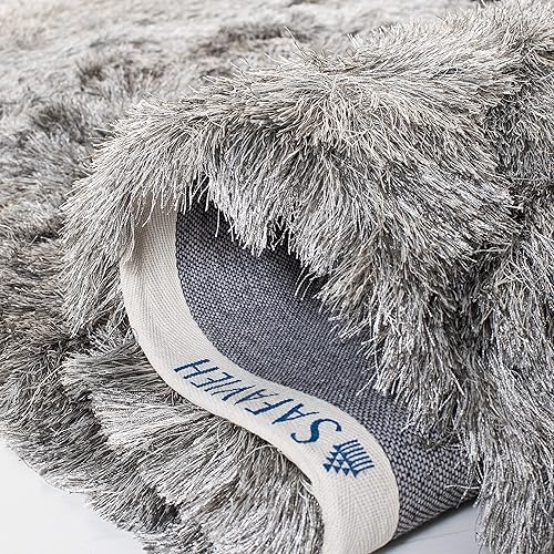 Miniatura 7 de Safavieh Colección Paris Shag, alfombra de poliéster, Polipropileno, Plateado