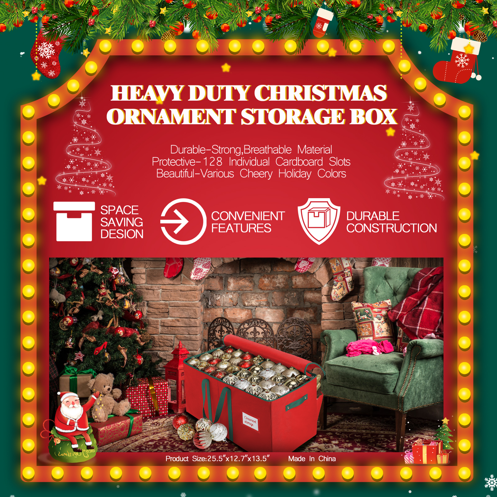 Amazon.com: WDZREE Large Christmas Ornament Storage Box,4 Tier
