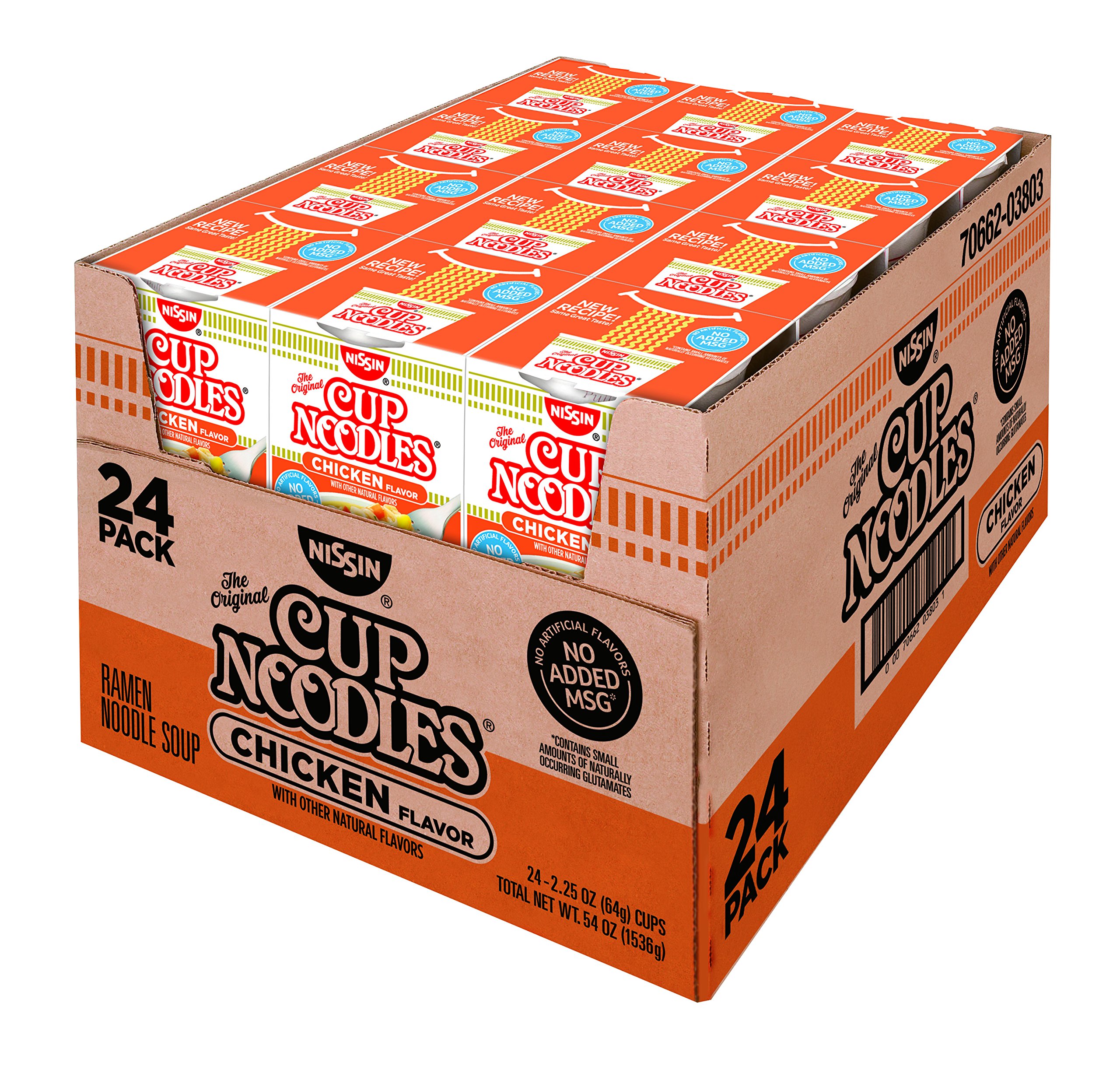 Nissin Chicken Cup Noodles, 60 Ounce (Pack of 24)