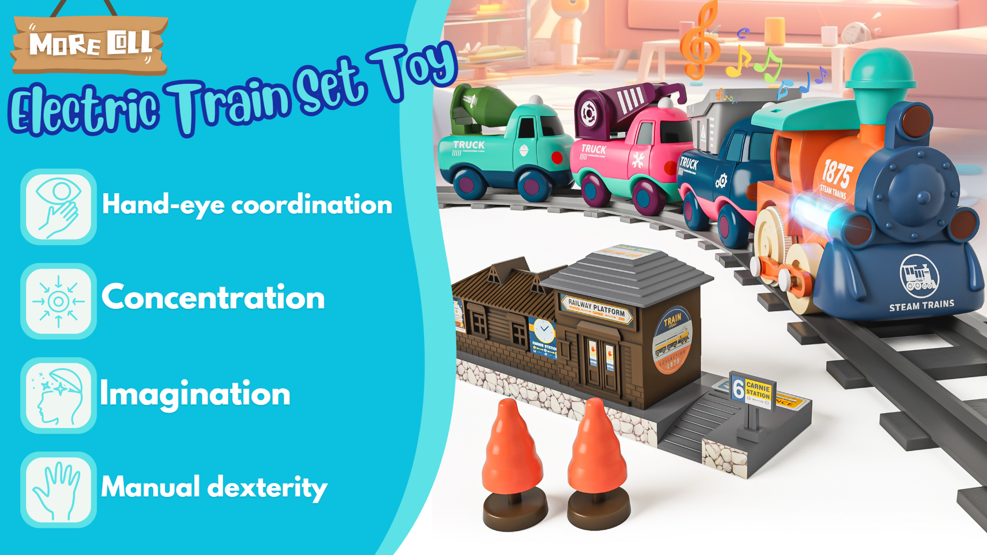 Amazon.com: MORECOLL Electric Train Set for Toddlers & Kids w