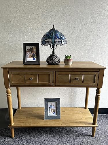 Miniatura 7 de Tiffany Lámpara de mesa con diseño de libélula azul, bombilla LED con vitral, incluye base de libélula para sala de estar, dormitorio, mesita de