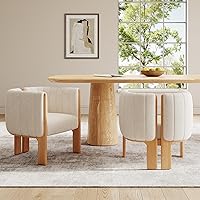 Vista 1 de Juego de 2 sillas de comedor, sillas de cocina modernas y elegantes con brazos y respaldo, sillas de mesa de comedor tapizadas con marco de madera