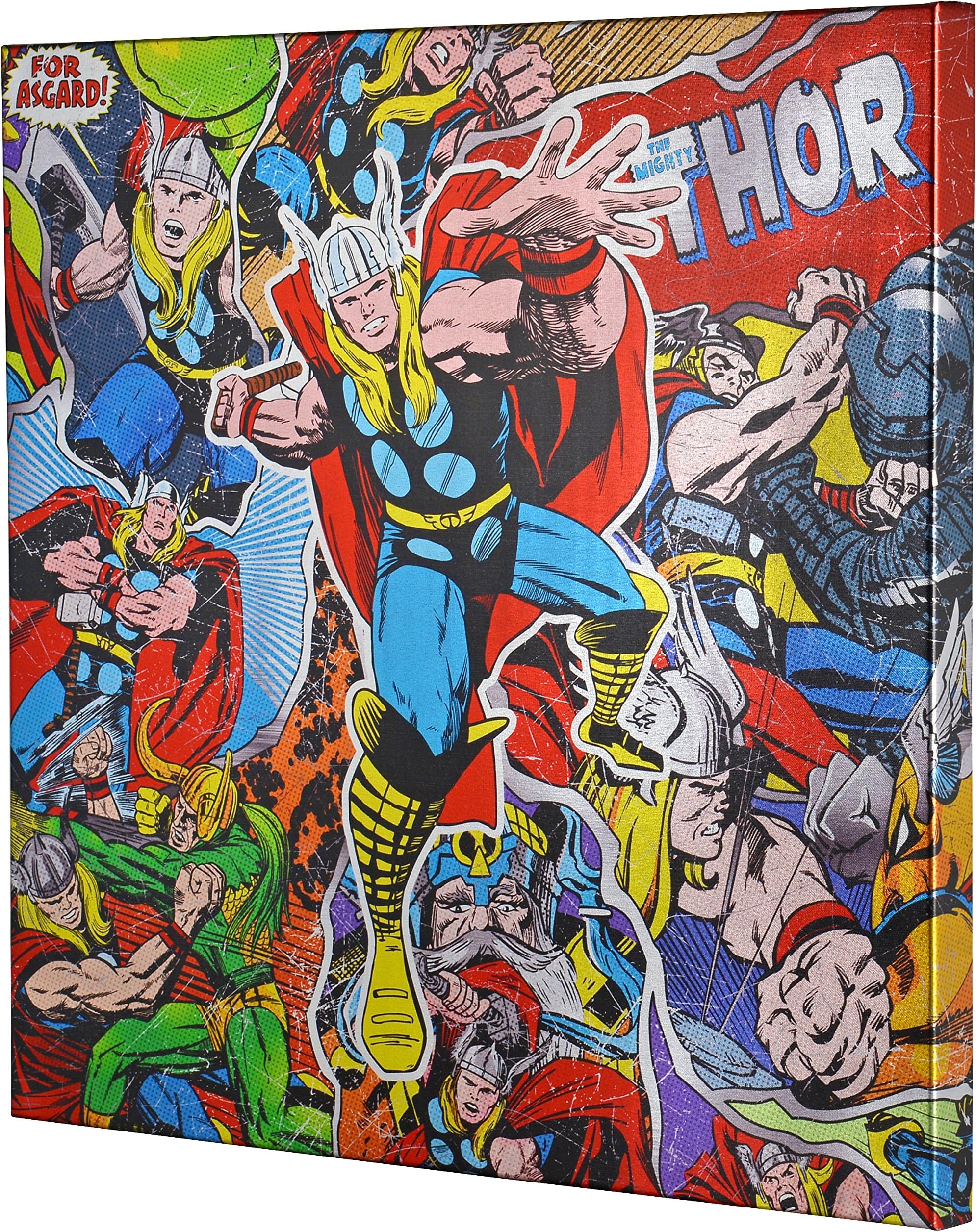 Edge Home Products A2502TH-4 Metallic Canvas 25x25 Thor Retro, Marvel
