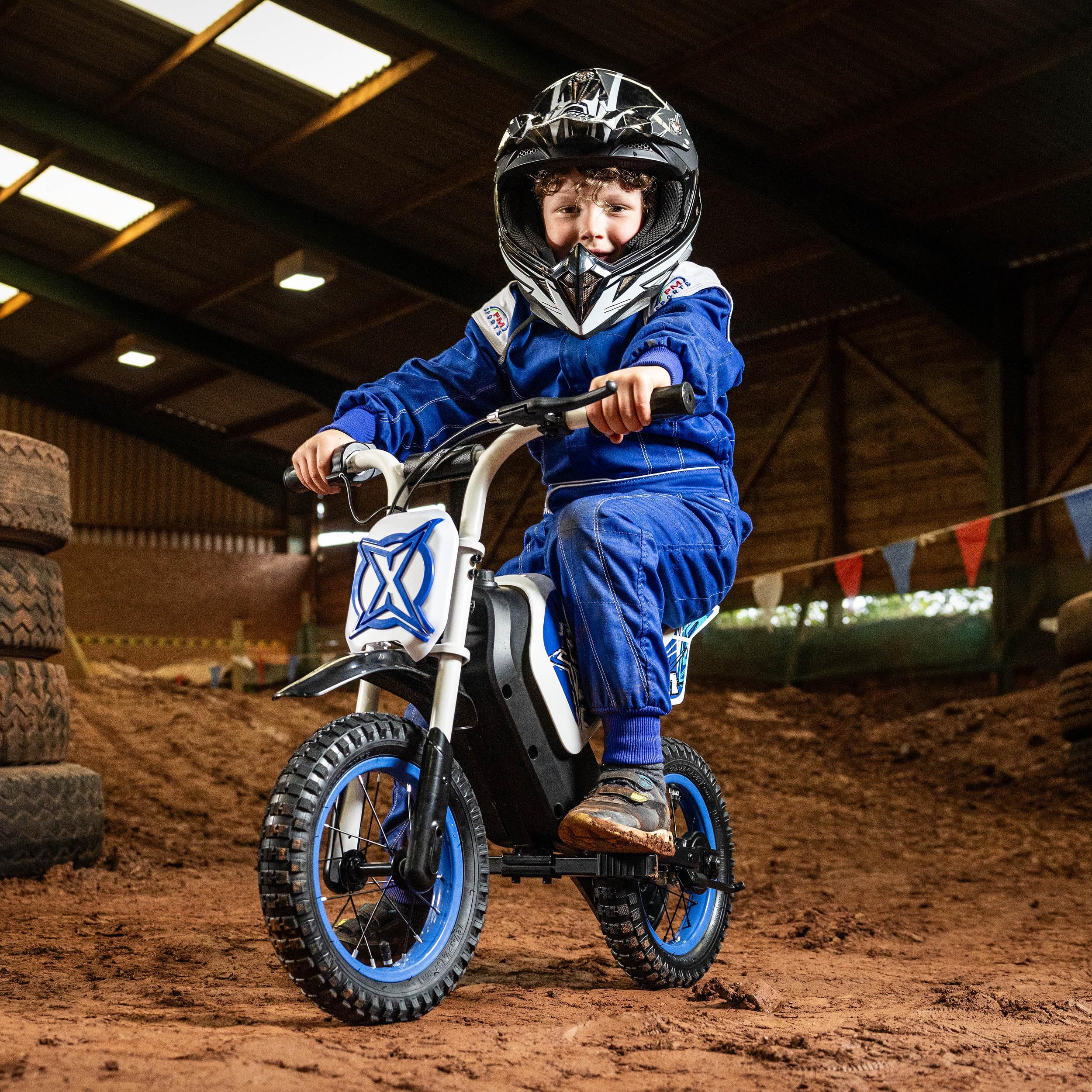 Xootz Cobolt - Moto elettrica per bambini, 150 W, 8/16 km/h, modalità di velocità, batteria al litio da 14,4 V, freno a mano, sedile imbottito e parafanghi, regalo per moto