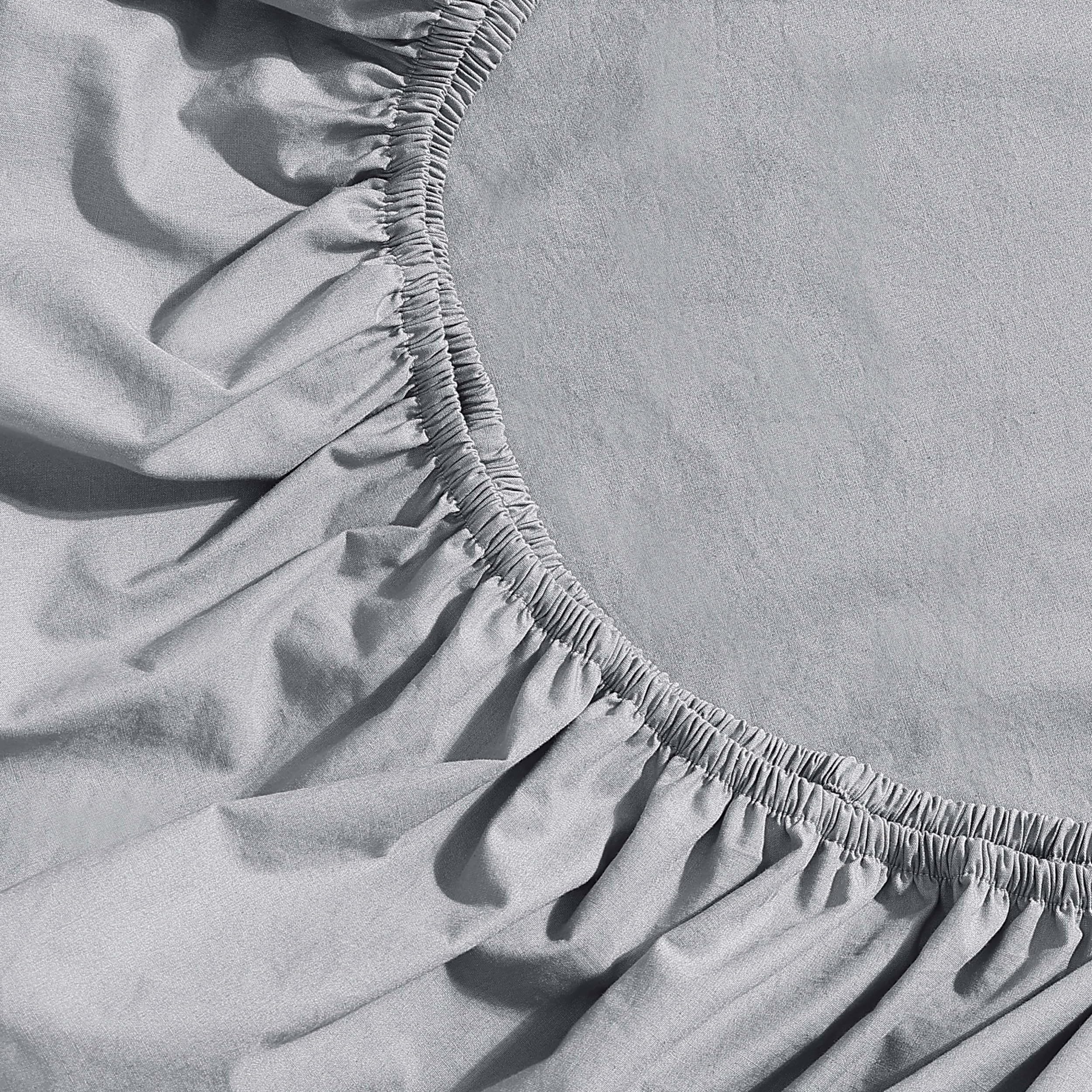 Calvin Klein - Lenzuola Queen, Set di biancheria da letto in percalle di cotone lavato, arredamento moderno per la casa (blu acciaio, Queen)
