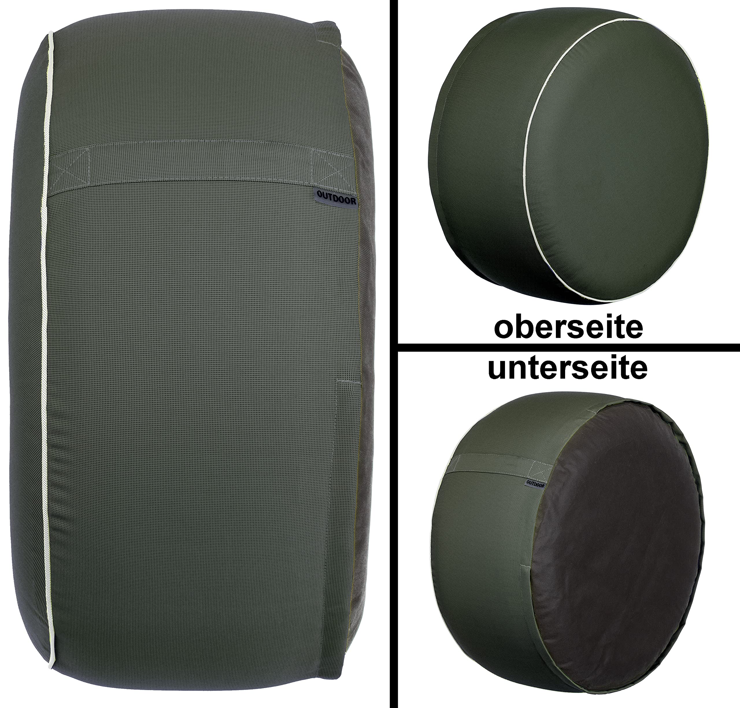 Brandsseller Puf hinchable para exteriores, 55 x 25 cm, resistente al agua y a la intemperie, para jardín, terraza, salón y playa, fácil de limpiar