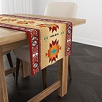 Vista 226 de Camino de mesa de mediados de siglo, moderno patrón atómico absctract geométrico retro de los años 1950 y 1960 S para decoración de mesa del hogar