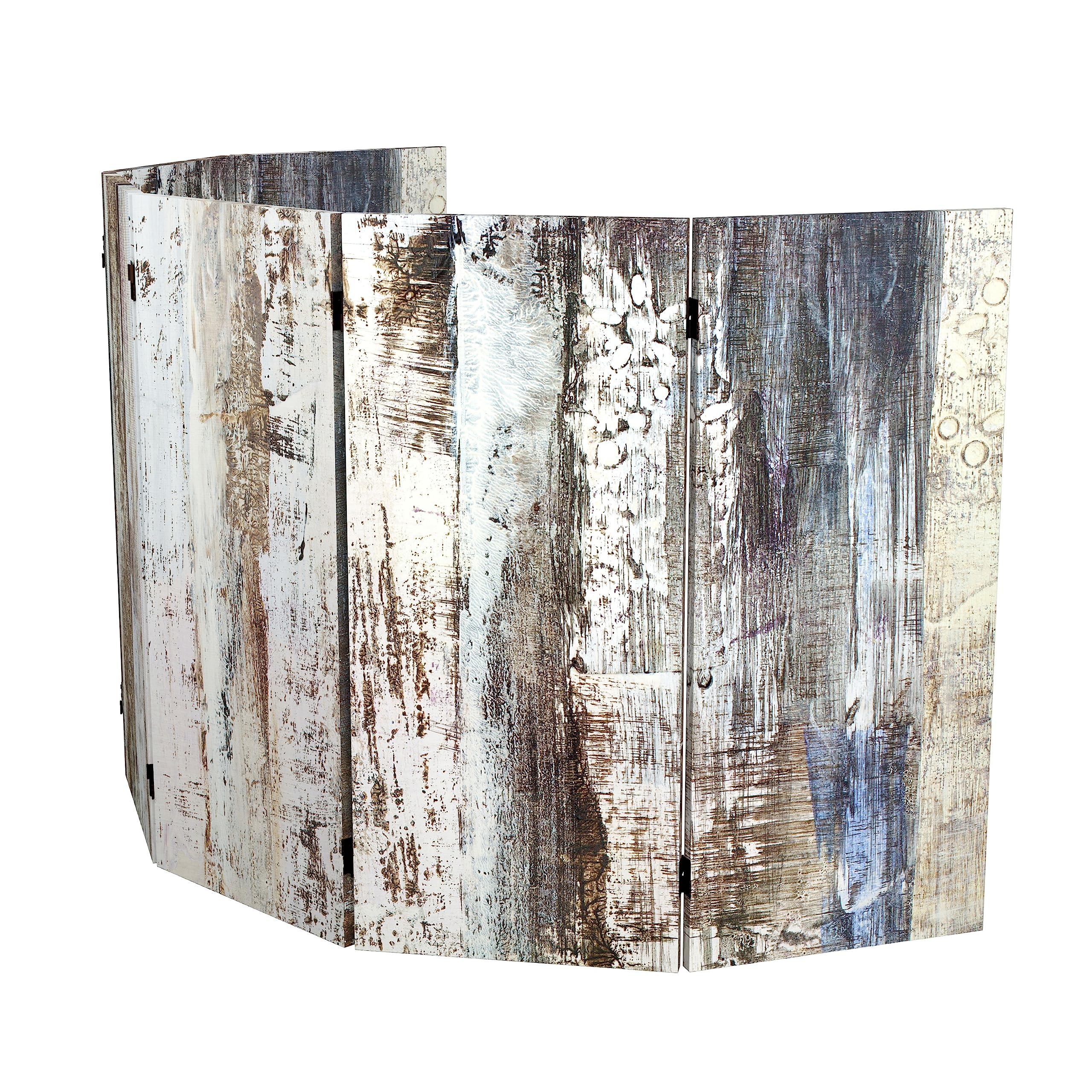 red lantern 3 ft. short double sided winter woods canvas folding screen 6 panel freestanding partition and separator for modern and contemporary bedroom, home office, studio, dorm, apartment