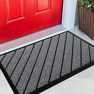 Extra Durable Door Mat - 30x18 Door Mats Outdoor - Doormat - Christmas Door Mat Outdoor - Welcome Mat - Welcome Mats Outdoor - Front Door Mats Outdoor - Christmas Rugs - Outdoor Mat - Grey Door Mat