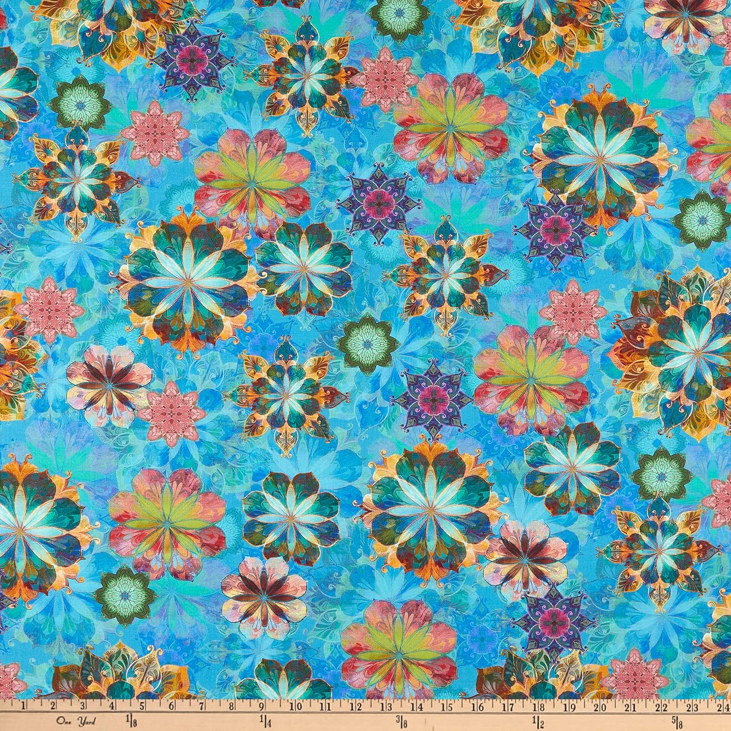 Kaufman Venice Large Flowers Multi, Fabric by the Yard