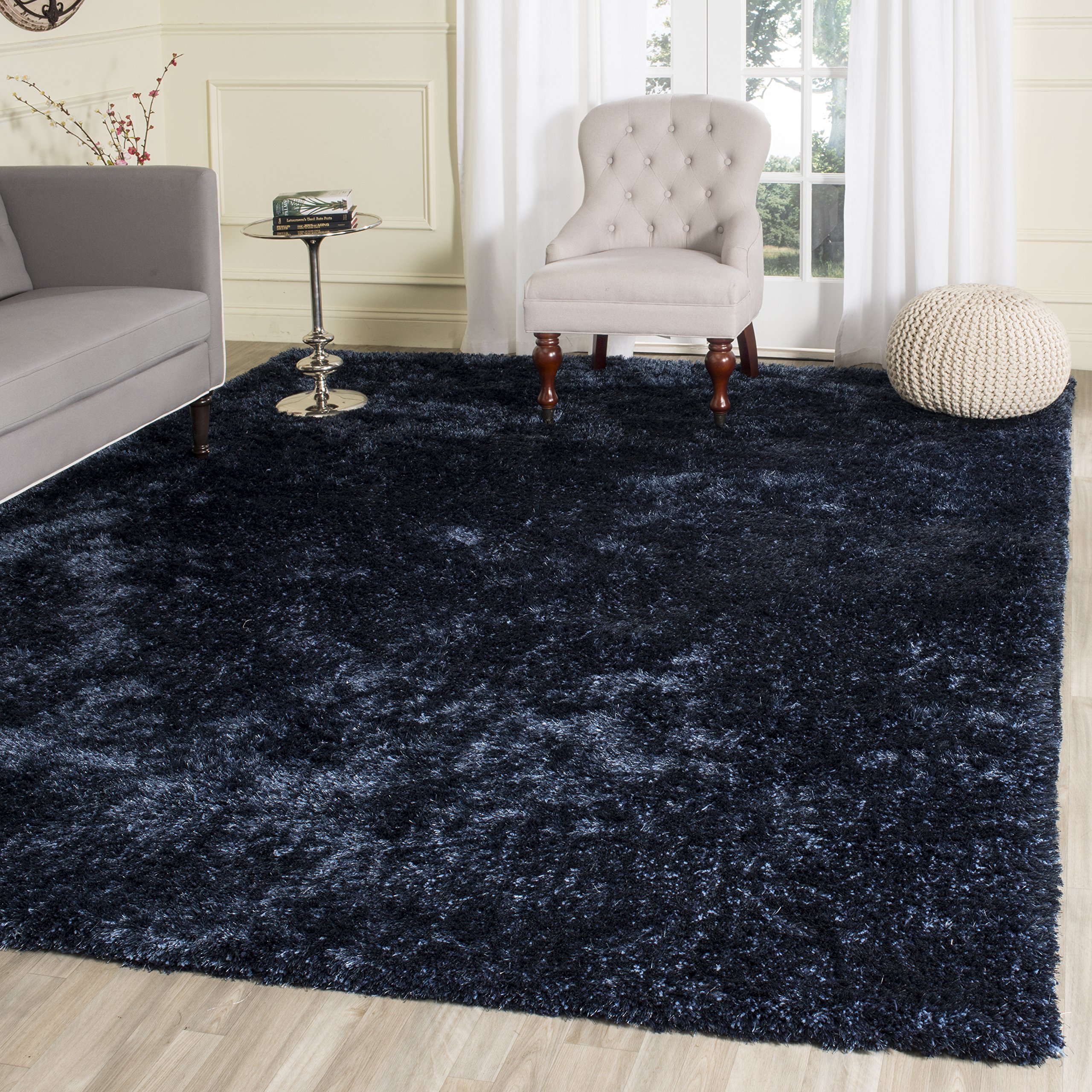 gypsohila ジプソフィア シュクレジ black×navy Amazon.com: SAFAVIEH Toronto Shag Collection 8' x 10' Navy SGT711D