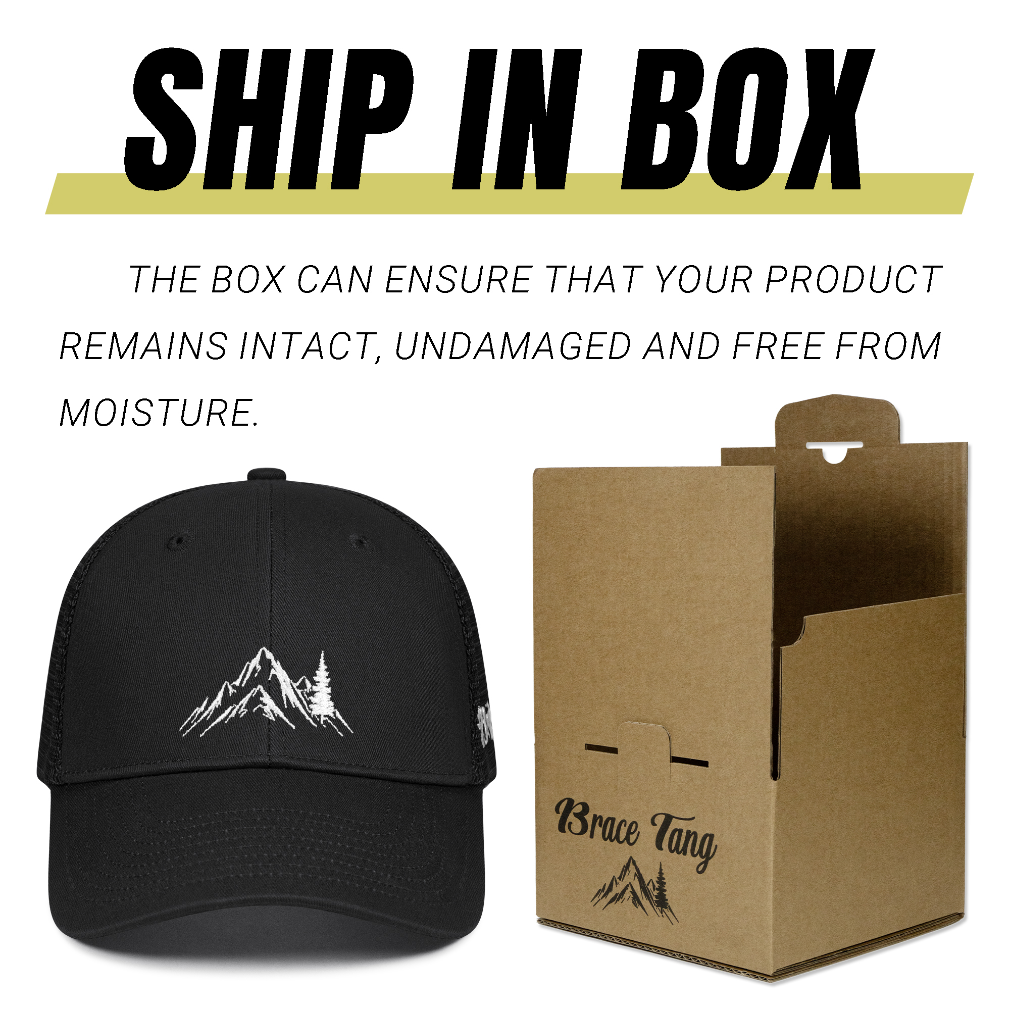 Brace Tang Mountain & Tree Outdoor Trucker Hat for Men Women