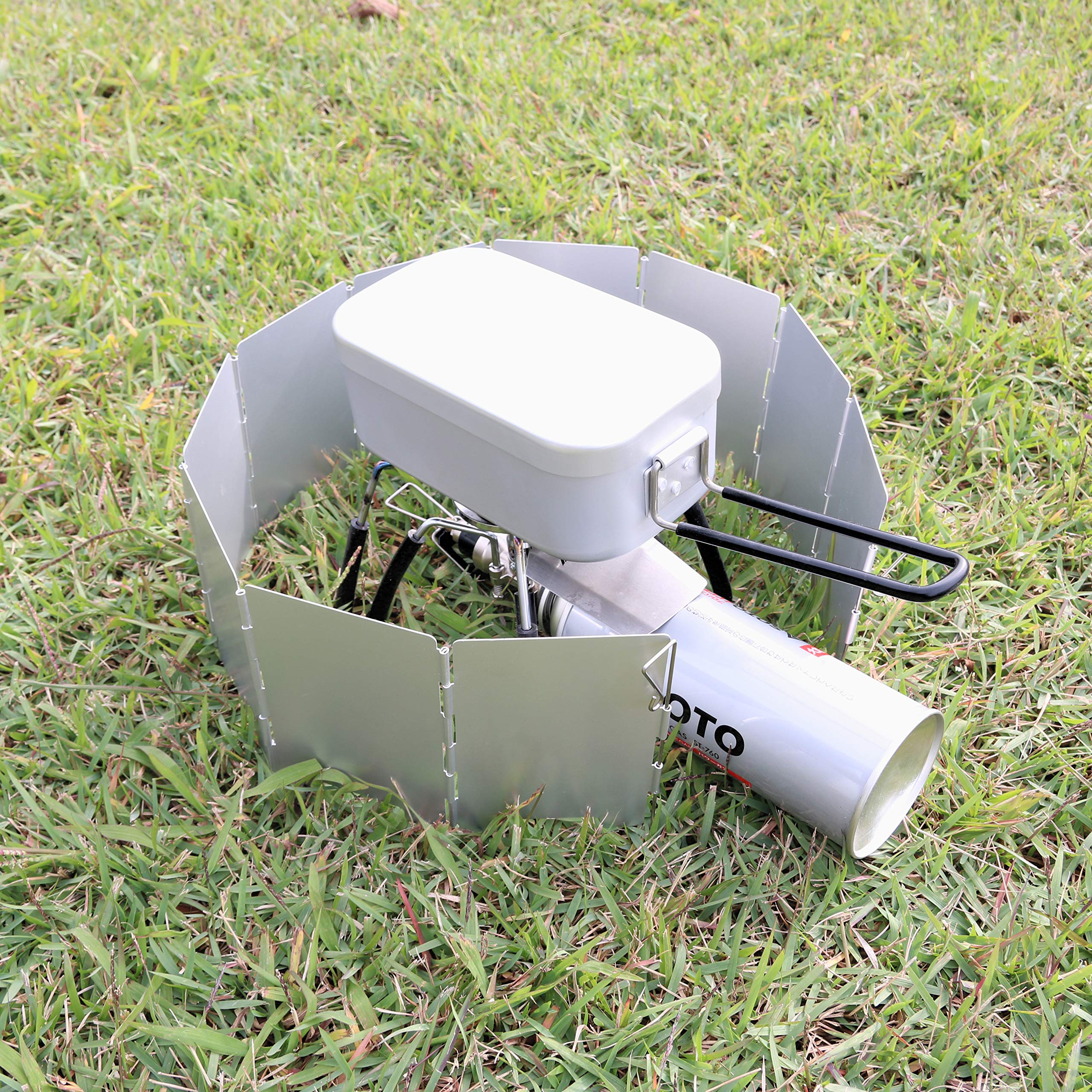 ????(Kakuri Sangyo) SUNDRY Windscreen, Small, Compact Size, Can Be Stored in Mess Tin, Windproof, Windshield, Aluminum, Lightweight, Foldable, 10 Panels