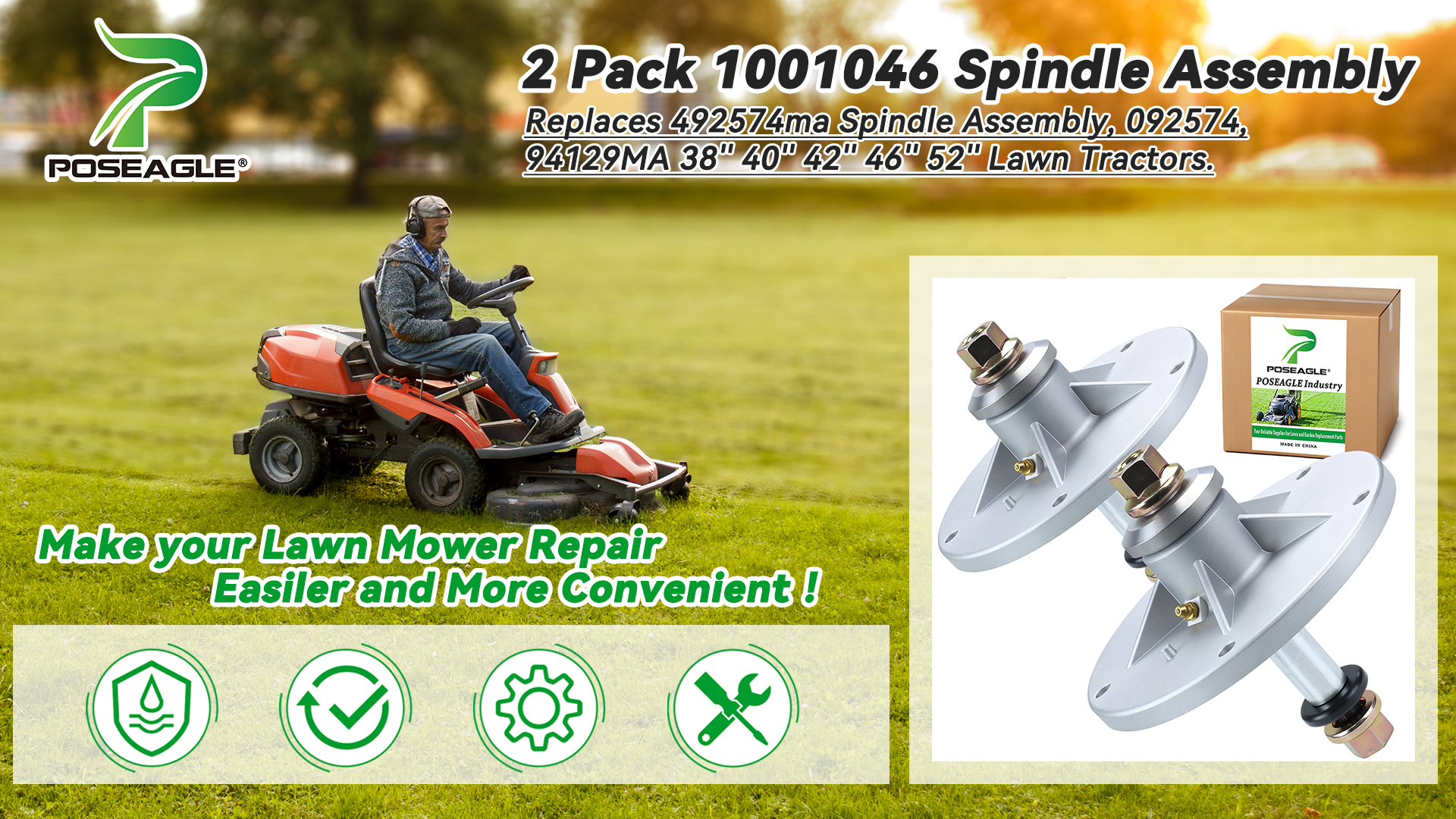 Amazon.com : POSEAGLE 2 Pack 1001046 Spindle Assembly Replaces