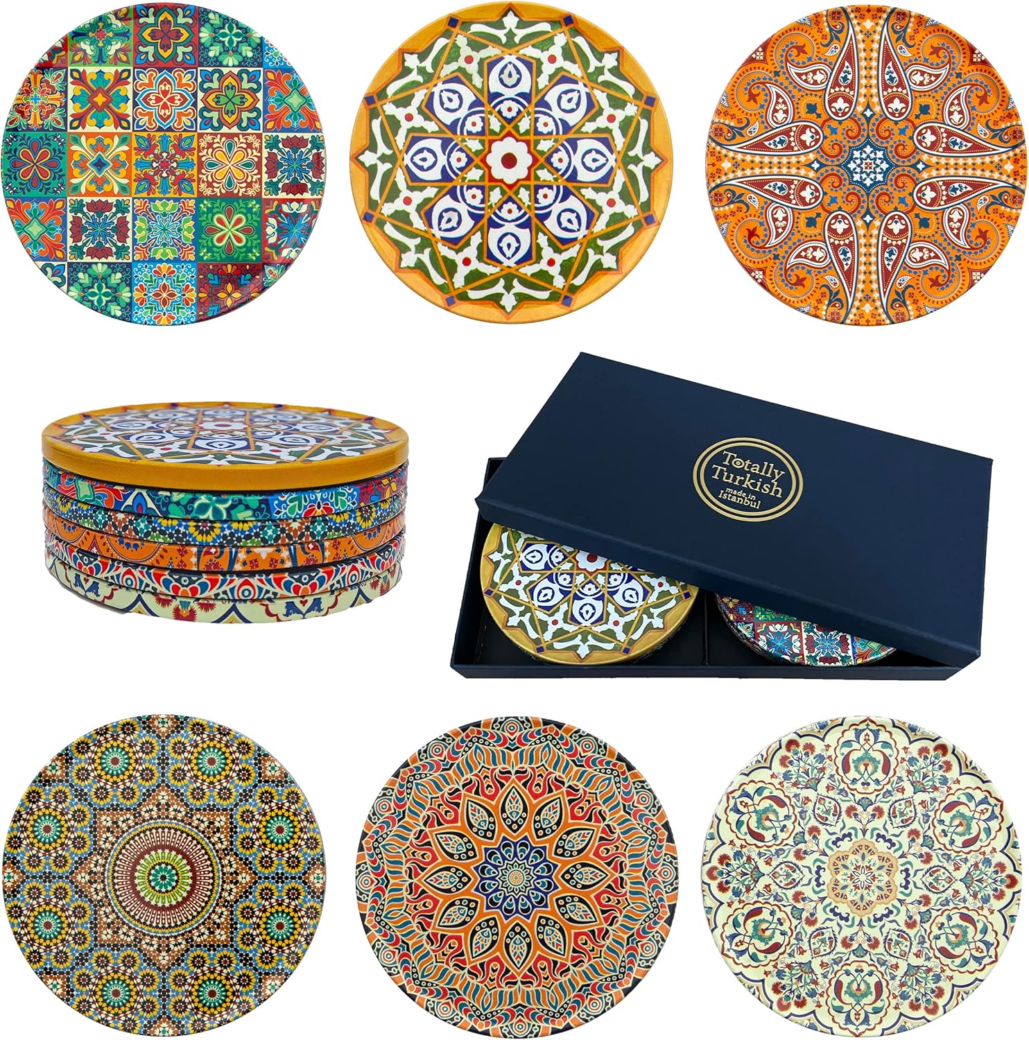 Totally Turkish Drink Coasters Set of 6 Unique