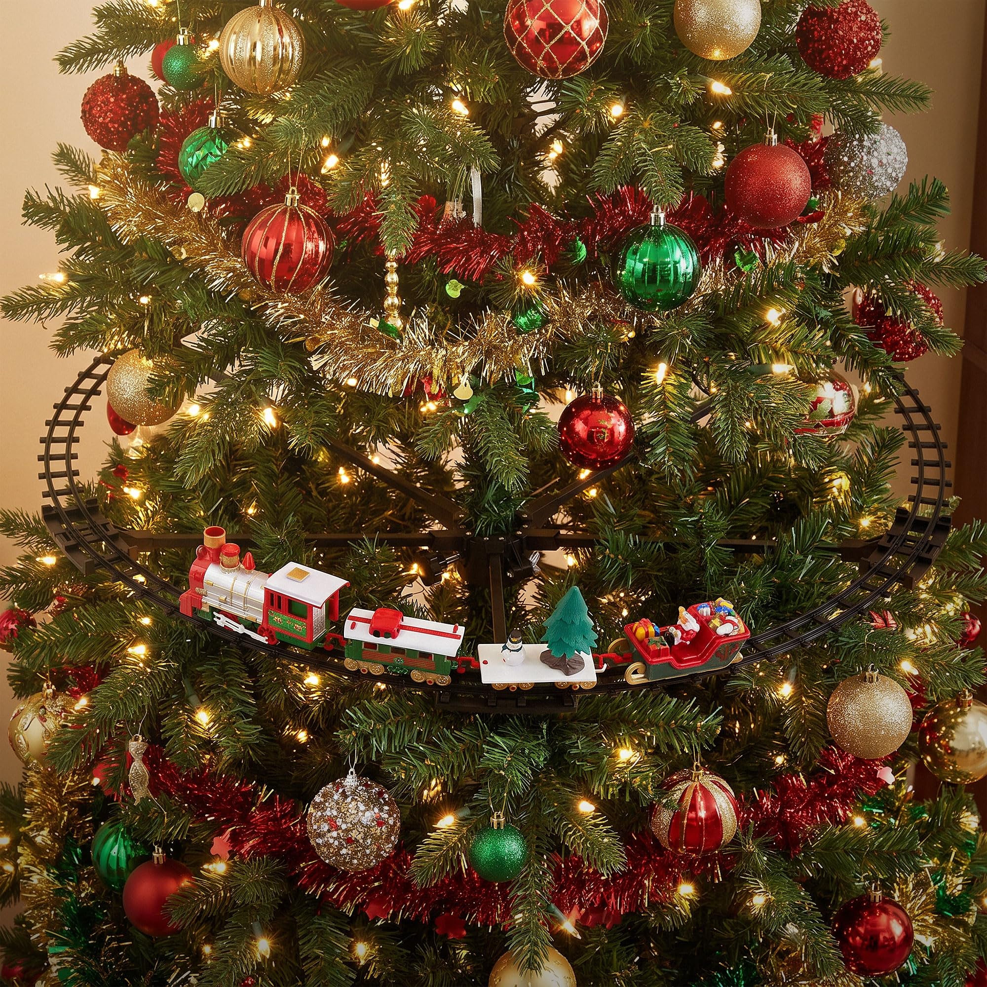 ECD Germany Tren Eléctrico Decorativo para Colgar en el Árbol de Navidad