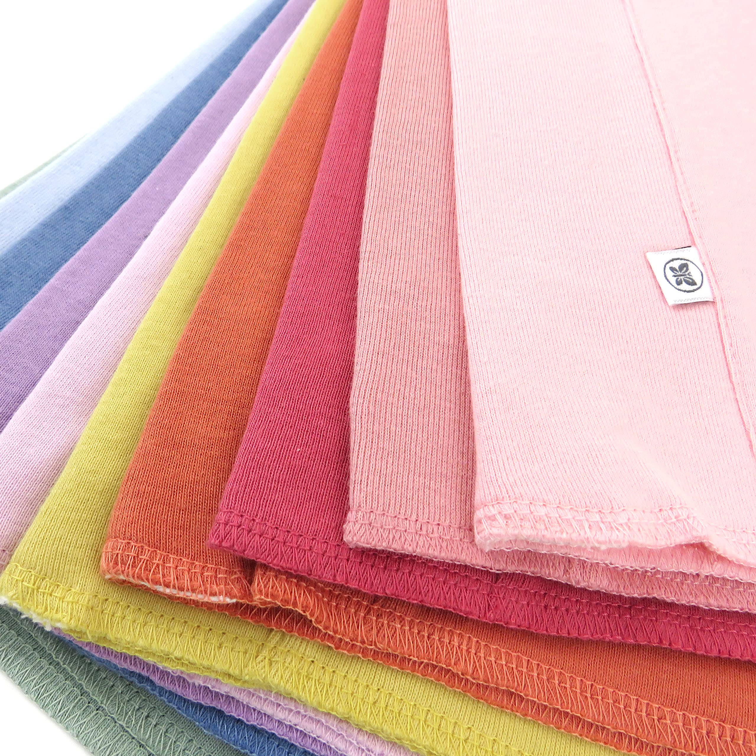 HonestBaby Baby - Paños de algodón orgánico para eructos, Paquete de 10 Unidades, Color Rosa con Gemas arcoíris, Talla única