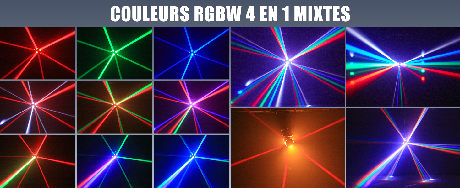Lyre LED 90W Tête obile LED Bea RGBW Sound Control Luière Scène Lyre LED 90W Tête obile LED Bea RGBW Sound Control Luière Scène