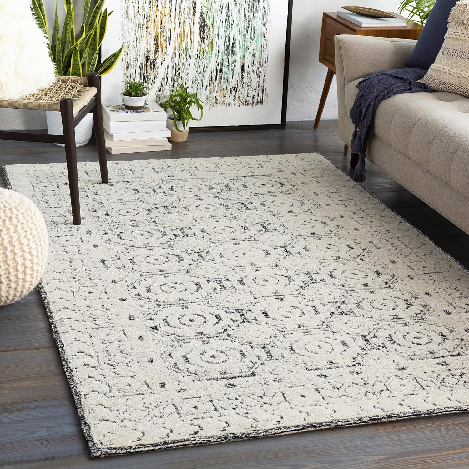 Mark&Day Wool Rugs, 12x15 Hello Traditional Black Area Rug