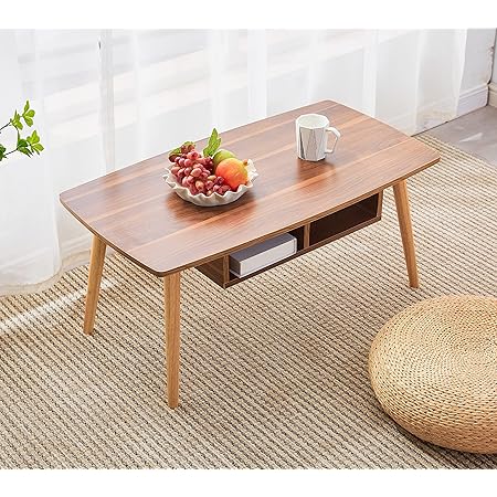 Amazon Co Jp Aforward ローテーブル 収納付きしセンターテーブル コーヒーテーブル リビングテーブル 約幅90 奥行48 高さ41 5cm シンプル ブラウン ホーム キッチン