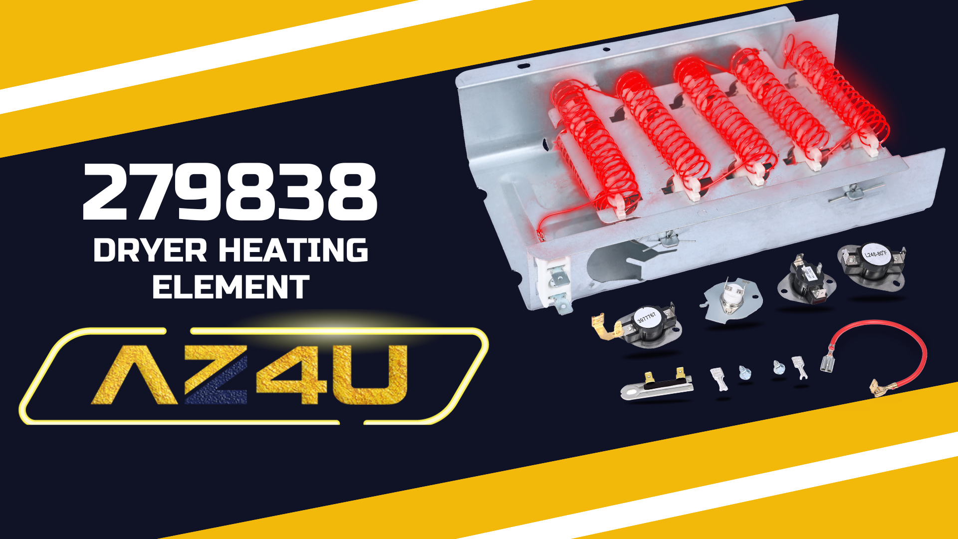 heater8枚セット Amazon.com: 279838 Dryer Heating Element Replace 14210029 4531017
