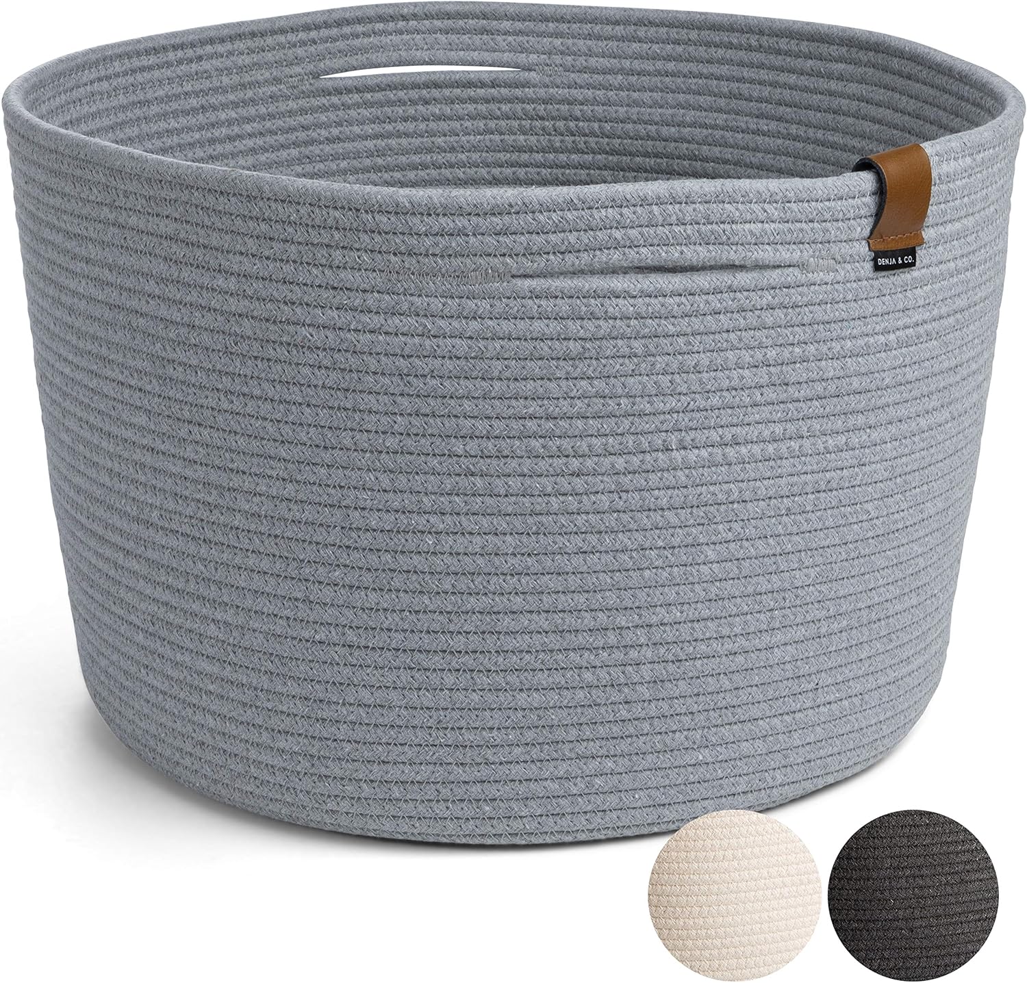 DENJA & CO Large Blanket Basket for Living Room Decorative Woven Baskets for