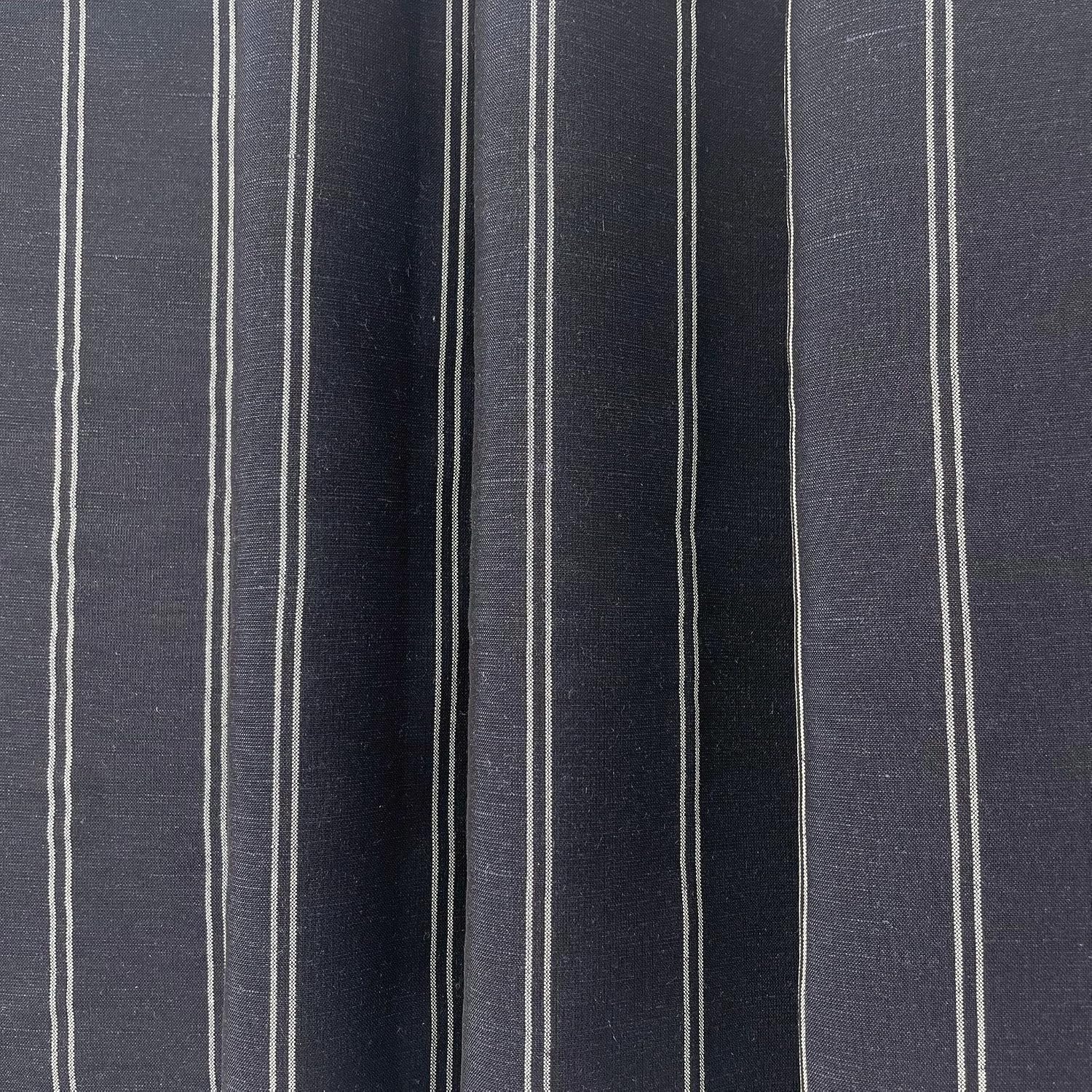 Pin Stripe Navy Tencel Rayon Linen Fabric | Premium Quality Textile - Ideal for Sewing, Crafts, and Home Decor