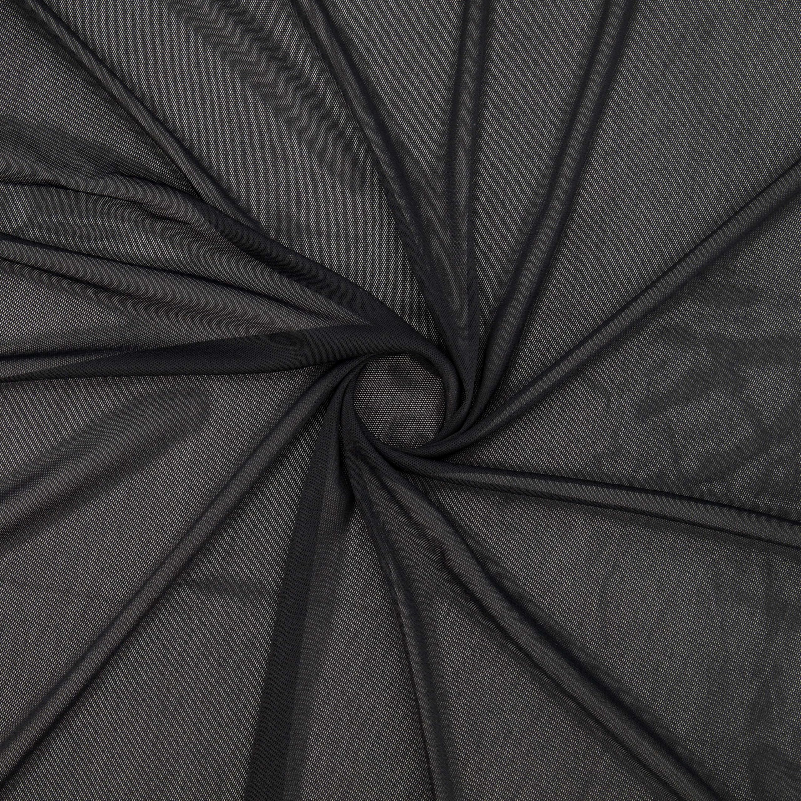 ZELOUF FABRICS Black Nylon Mesh | Fabric by The Yard | DIY, Sewing, Wedding, Bridal, Dress, Dance, Costume, Crafts | 1 Yard