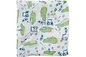 Mud Pie Muslin Swaddle Golf Baby Blanket (47x47 Inch)