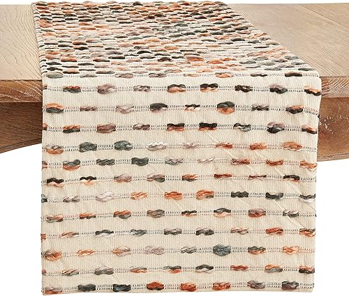 Camino de mesa tejido a rayas