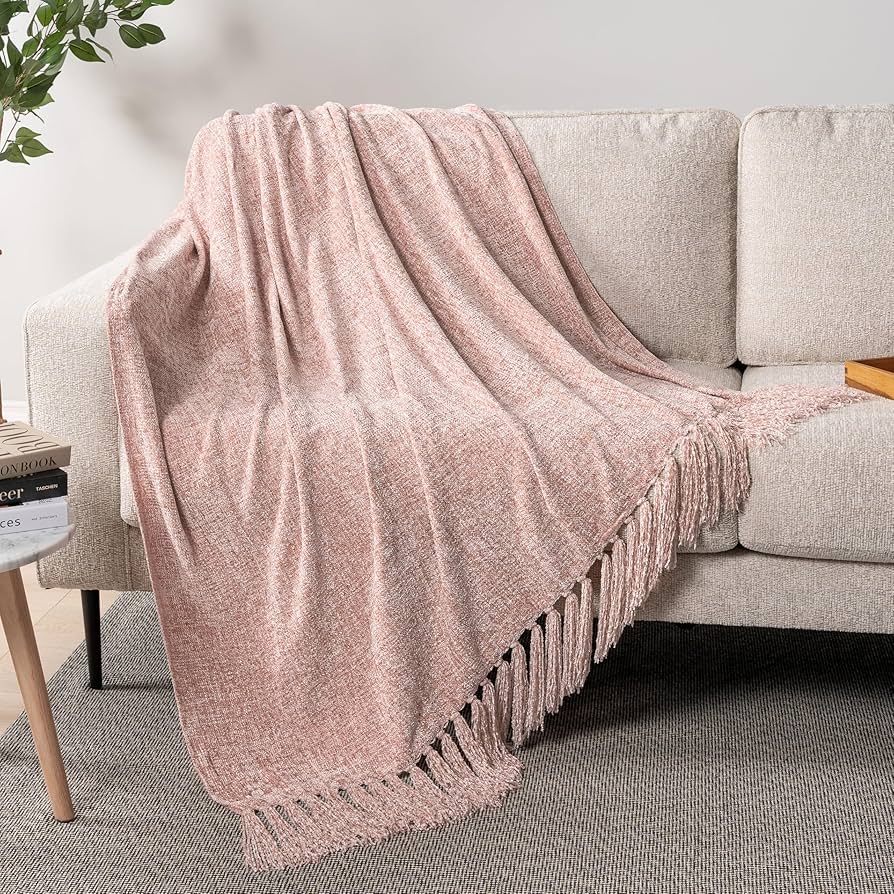 light blush throw blanket