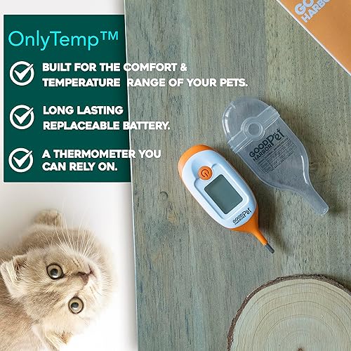 Miniatura 5 de GoodHarborPet-OnlyTemp - Lectura ultrarrápida de 10 segundos, IP55 resistente al agua, termómetro rectal de precisión para mascotas