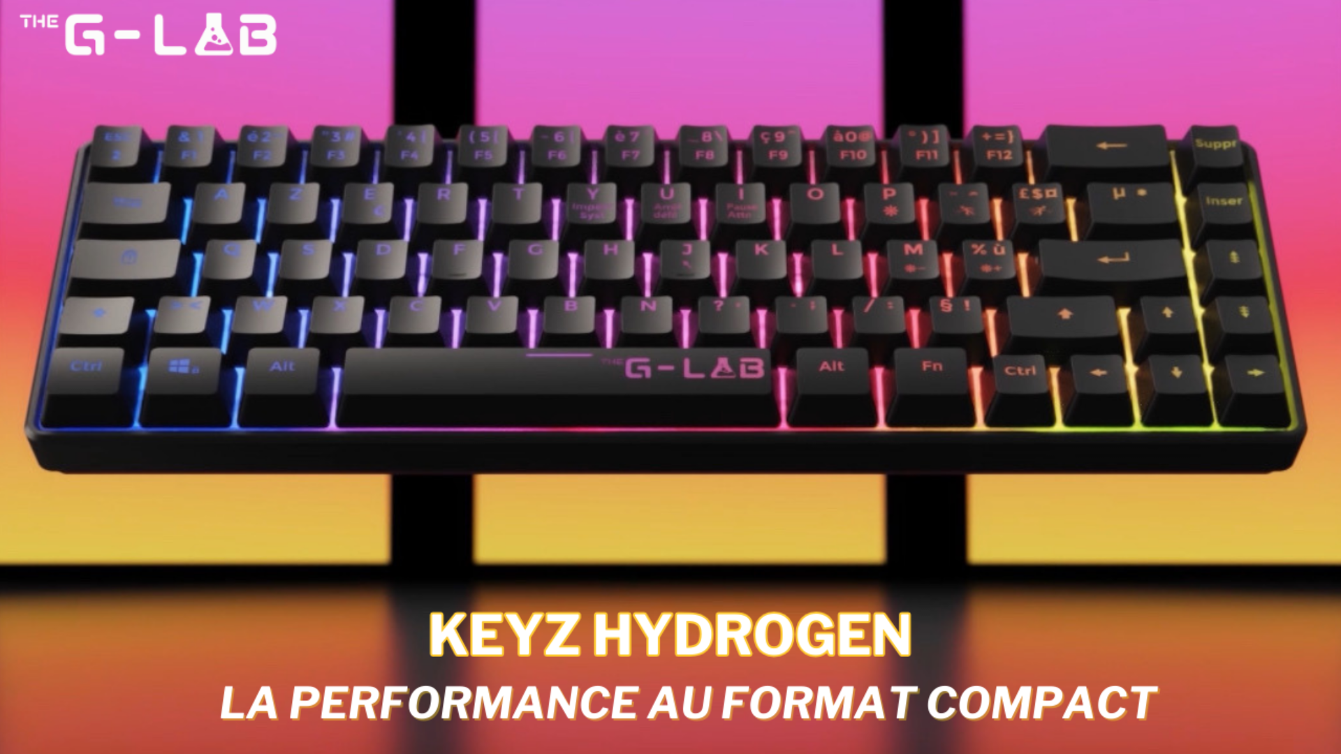 Clavier Gamer G-Lab KEYZ HYDROGEN 60% Noir - Format Compact Filaire à Membrane Rétroéclairé - AZERTY Français