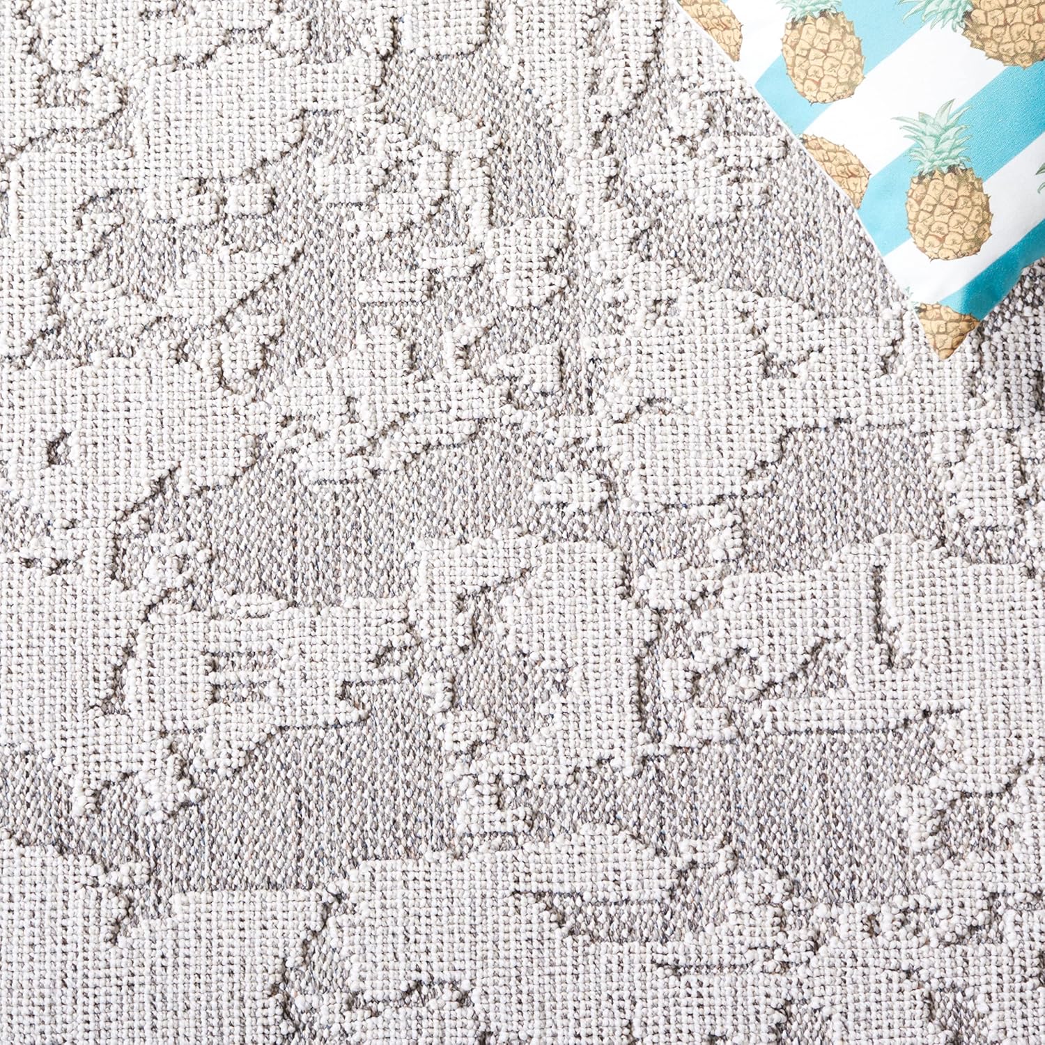 SAFAVIEH Washable Rug Outdoor Global Collection - 8' x 10', Grey & Light Grey, Non-Shedding & Easy to Clean, Ideal for Patio, Backyard, Mudroom (GLB224F)