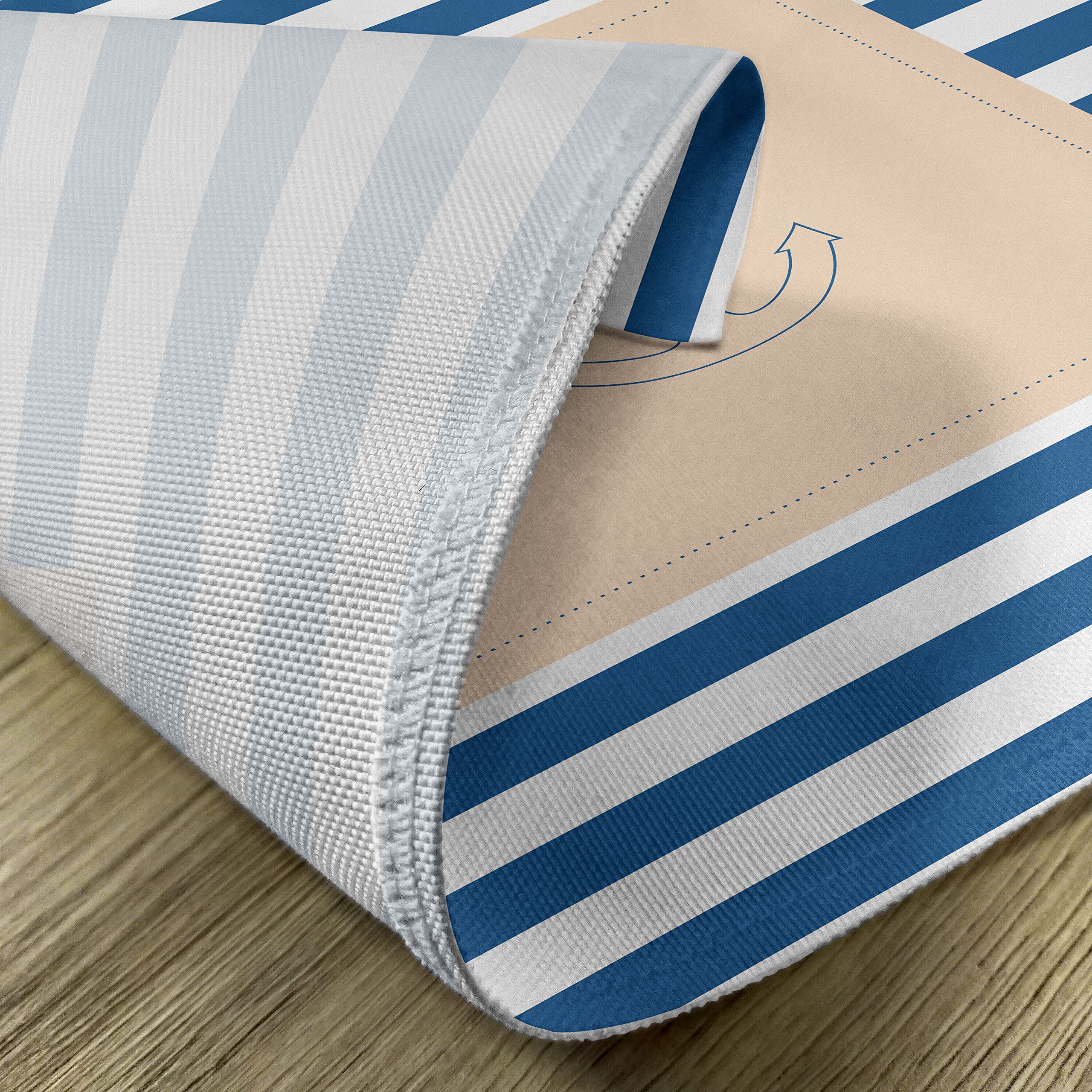 Set 4 Tovagliette Americane Harbour Stripe - Motivo Ancora Marittima - Lavabili - Viola, Blu, Pesca, Bianco - Foto 4