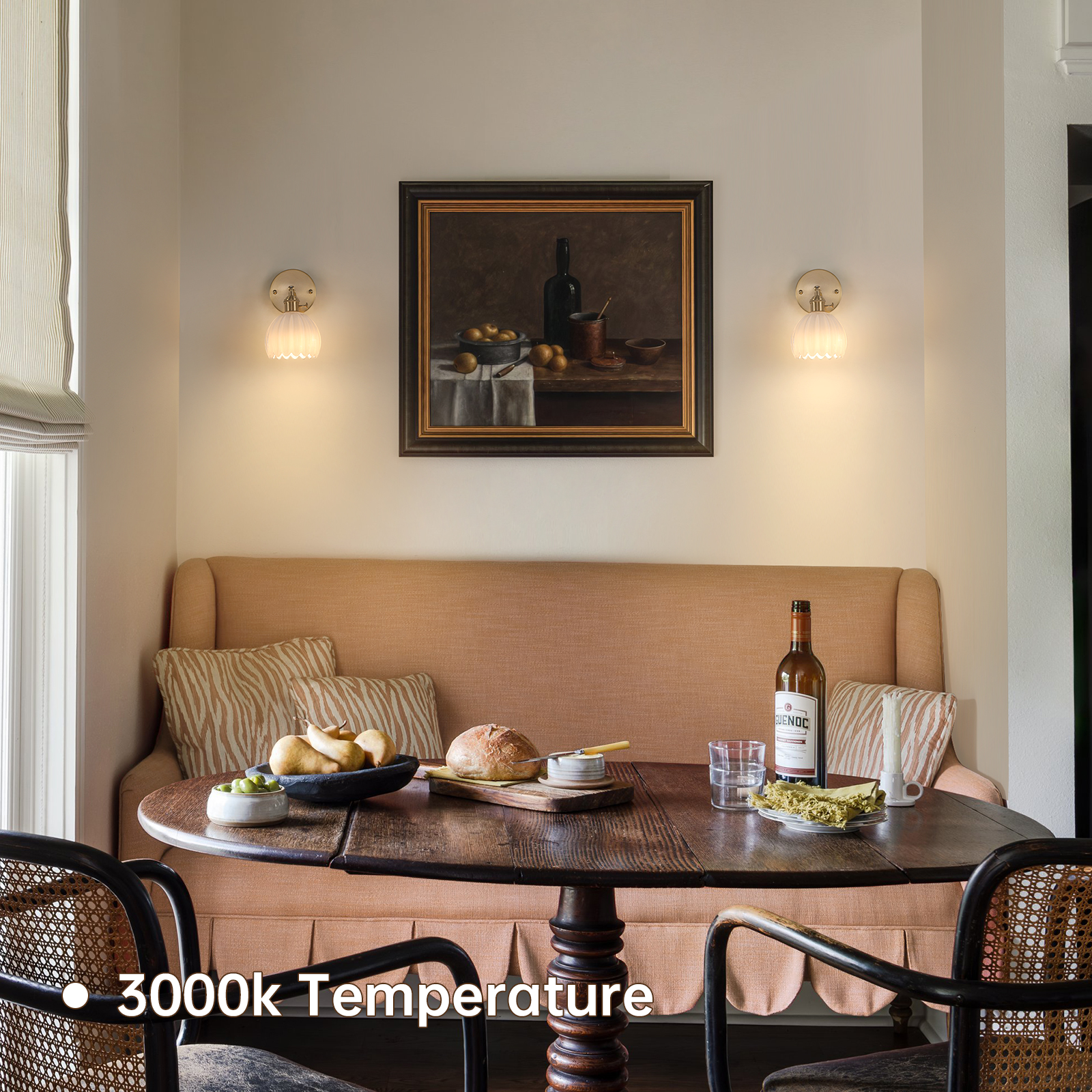 Shenmoyl Vintage Battery Operated Wall Sconce with Cute White