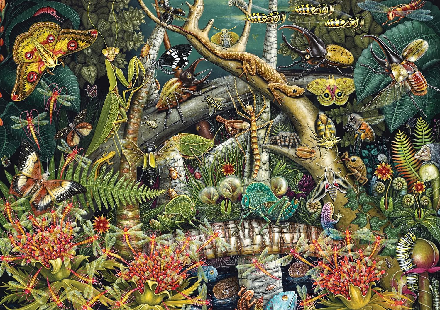 Art & Fable Puzzle Company Mantis Mundi by Robert Steven Connett 1000 Piece Fine Artwork Premium Adult Jigsaw Puzzle - Perfect for Game Nights, Gifting, and Family Fun