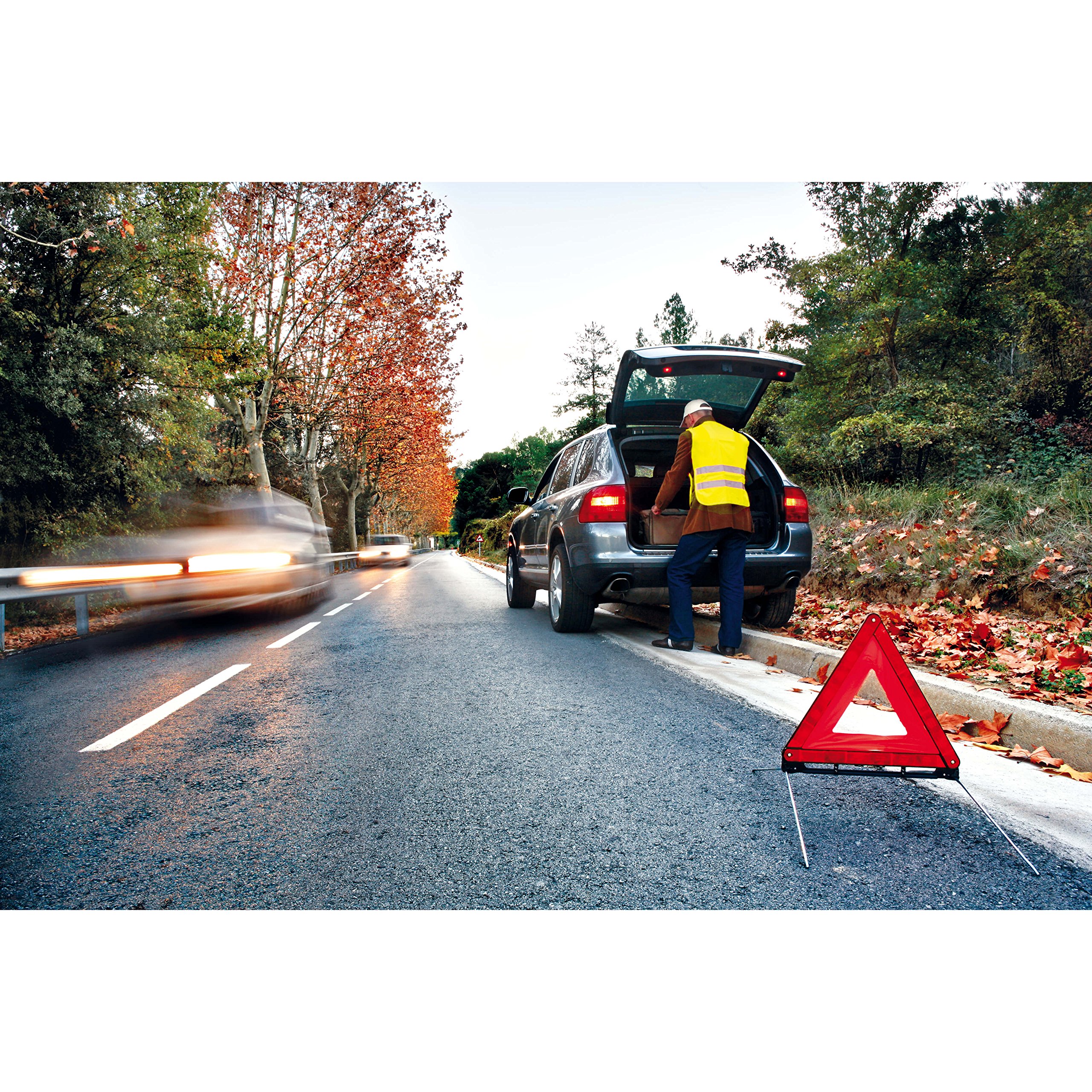 SUMEX 2707125 Carplus - Set 2 Triangoli Emergenza + 2 Gilet Ad Alta Visibilita' Omologati