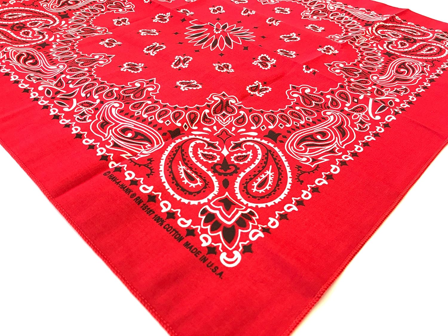 HAV-A-HANK Genuine MADE IN USA Bandanna 22 in Extra Large Bandana [5 Pack] (Red) - Image 5