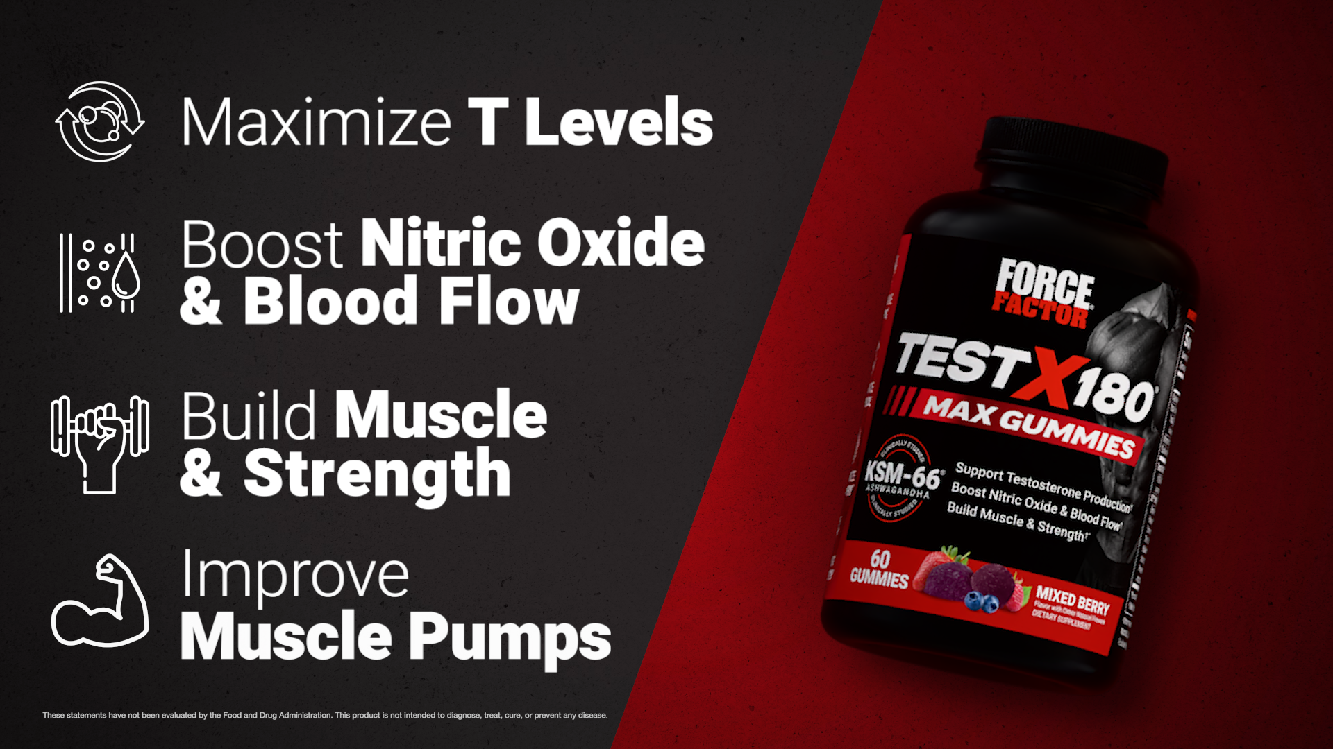 Amazon.com: Force Factor Test X180 Max Gummies, Testosterone