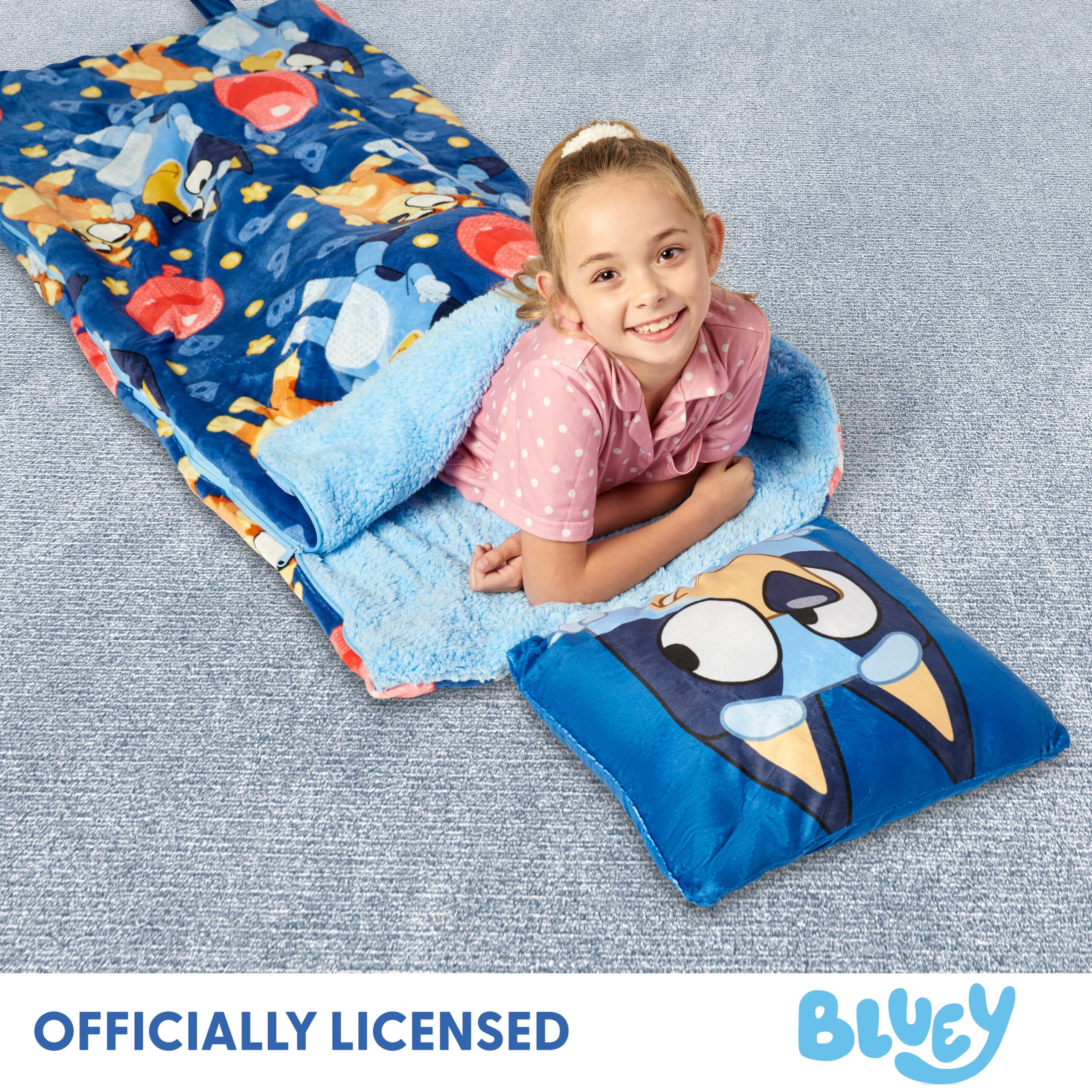 Amazon.com: Bluey B for Balloon, Silk Touch Sherpa Slumber Bag