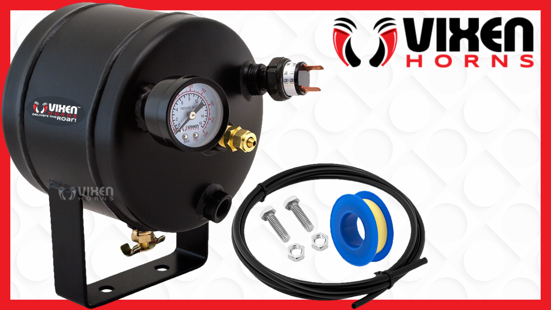 Amazon.com: Vixen Horns 0.5 Gallon Steel Air Tank 115 PSI, 5 Ports