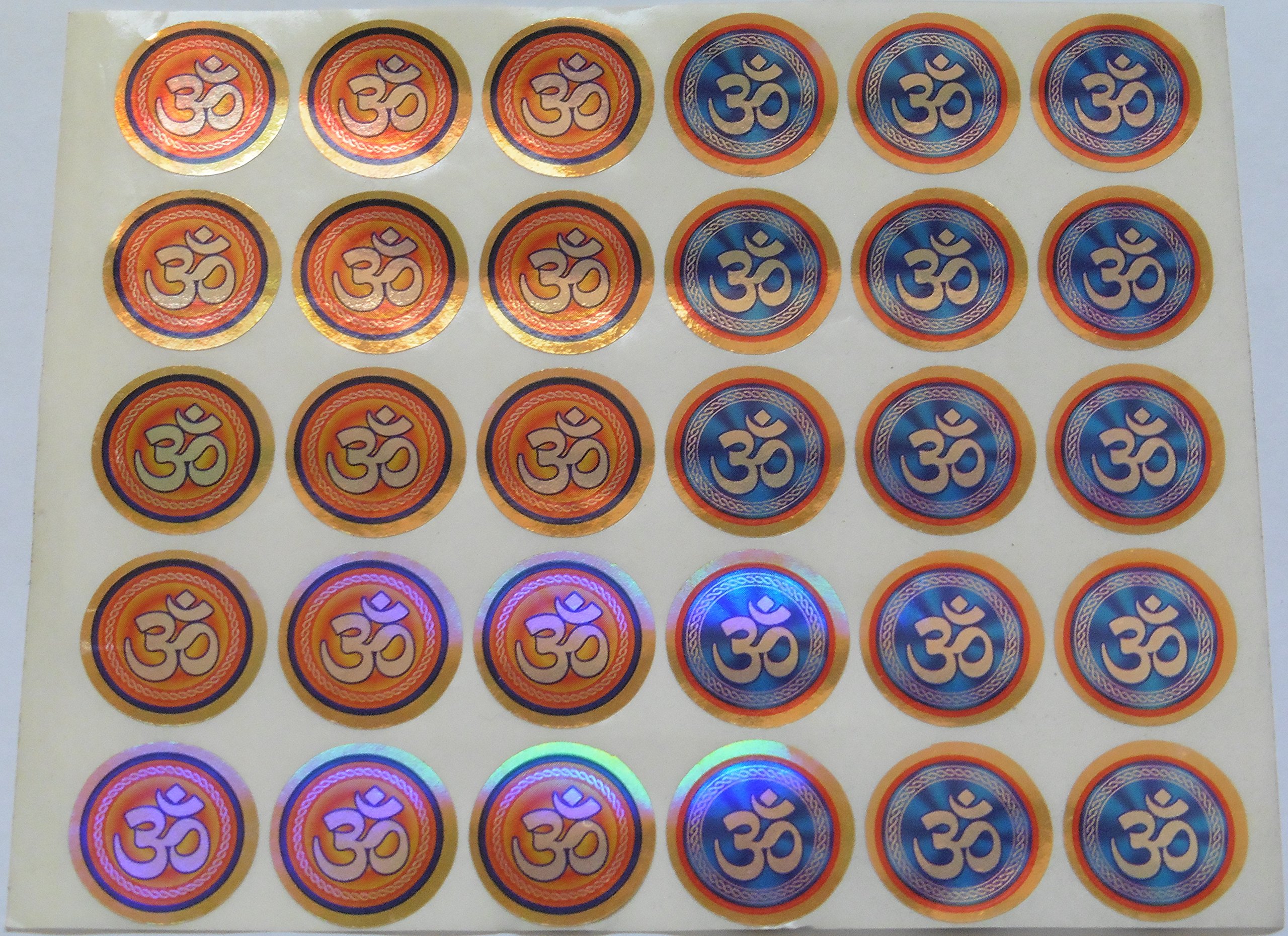 Pilgrims Fair Trade Hindu Buddhist Sacred And Auspicious Om Aum Sticker Sheet 30 Stickers 2.2Cm
