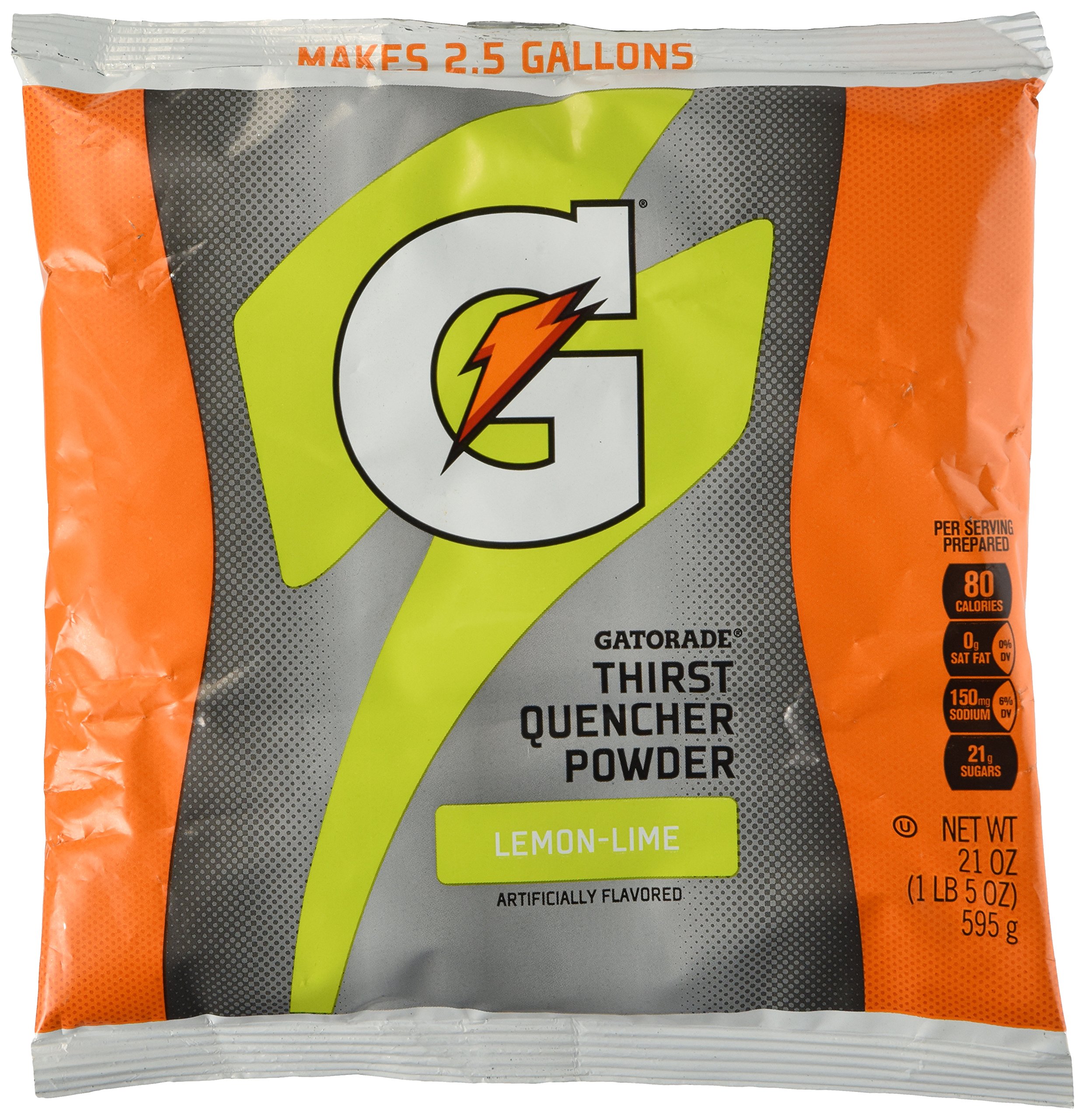GatoradeMix Pouches, Makes 2-1/2 Gal, 21 Oz., Lemon Lime