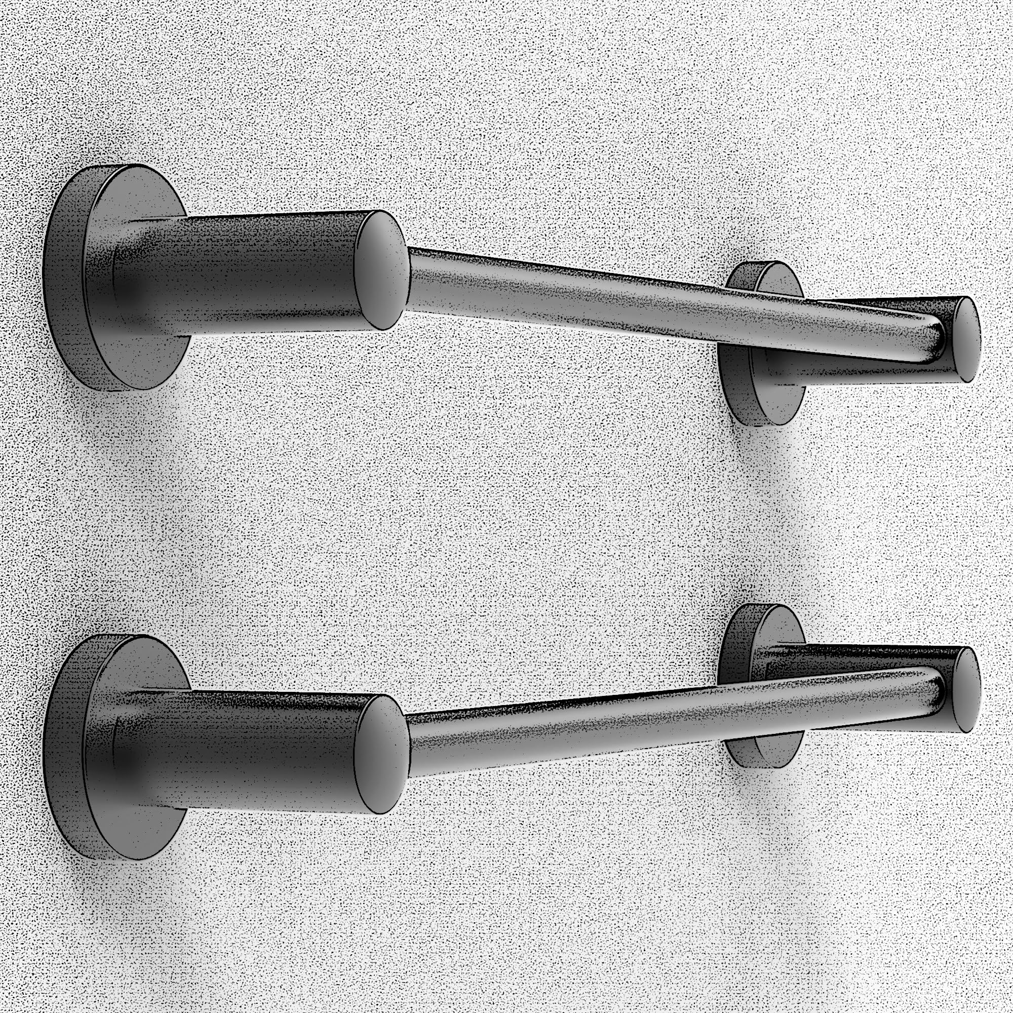 16 inch Towel Bar for Bathroom or Kitchen, Rust-Proof Stainless Steel Construction (Matte Black, 2-Pack)