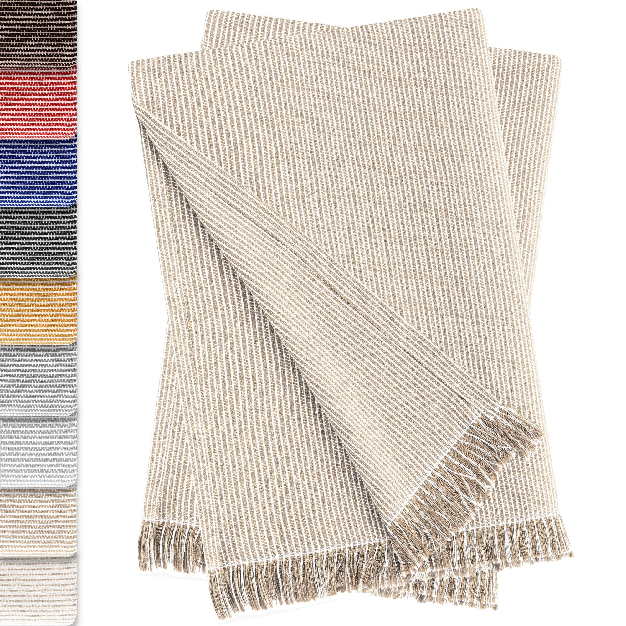 Vipalia - Pack de 2 Colchas Multiusos Sofa. Plaid Cama. Manta Cubrecama Grande. Funda Sofa Cama. Colchas para Sofas. Manta Sofa Algodon. Fundas para Sofa Paul 180x260 cm Beige