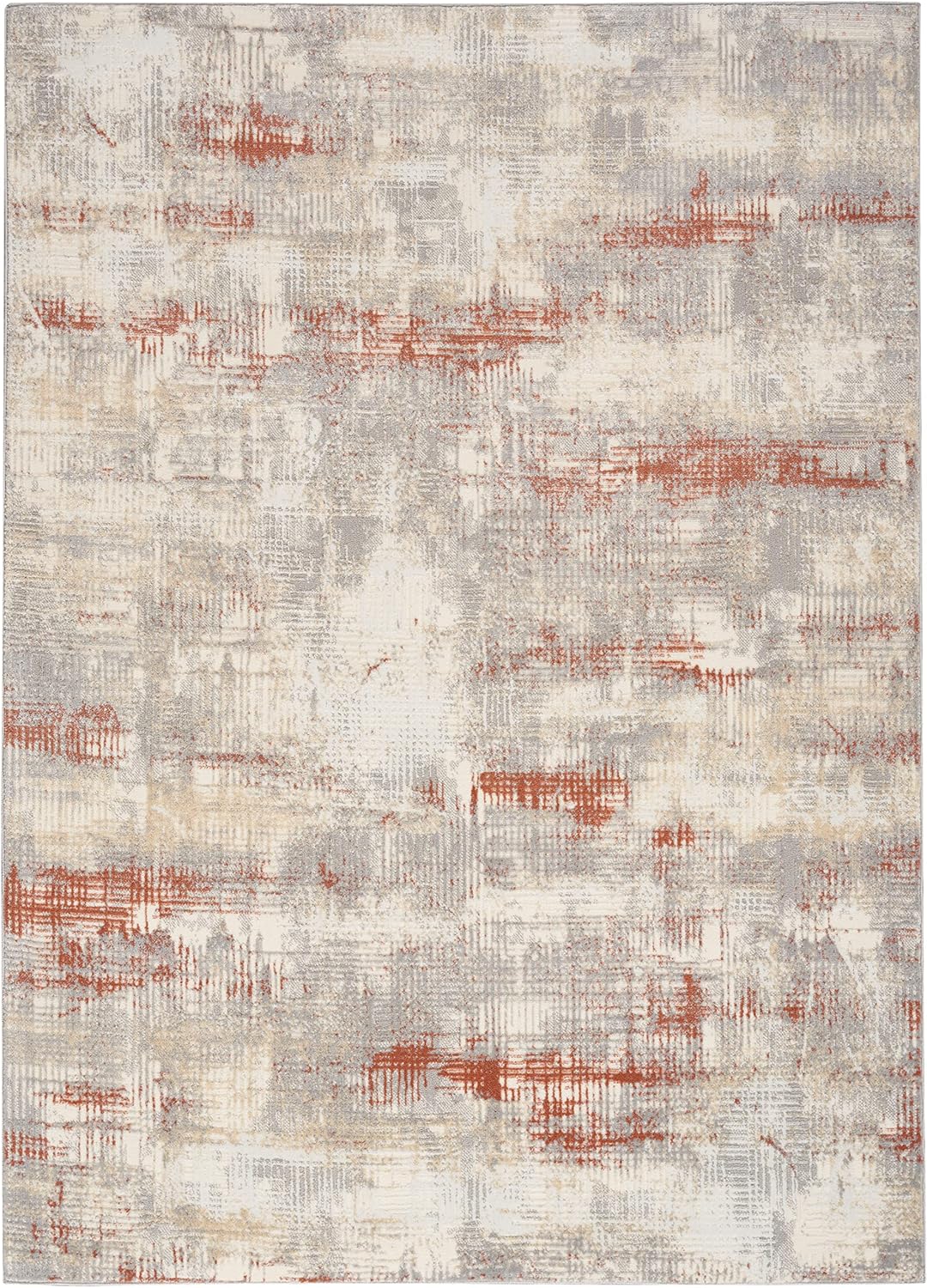 Calvin Klein CK950 Rush Ivory Multicolor 3'2" x 5' Area Rug - Easy Clean, Non Shedding, Bed Room, Living Room, Dining Room, Kitchen (3' x 5')