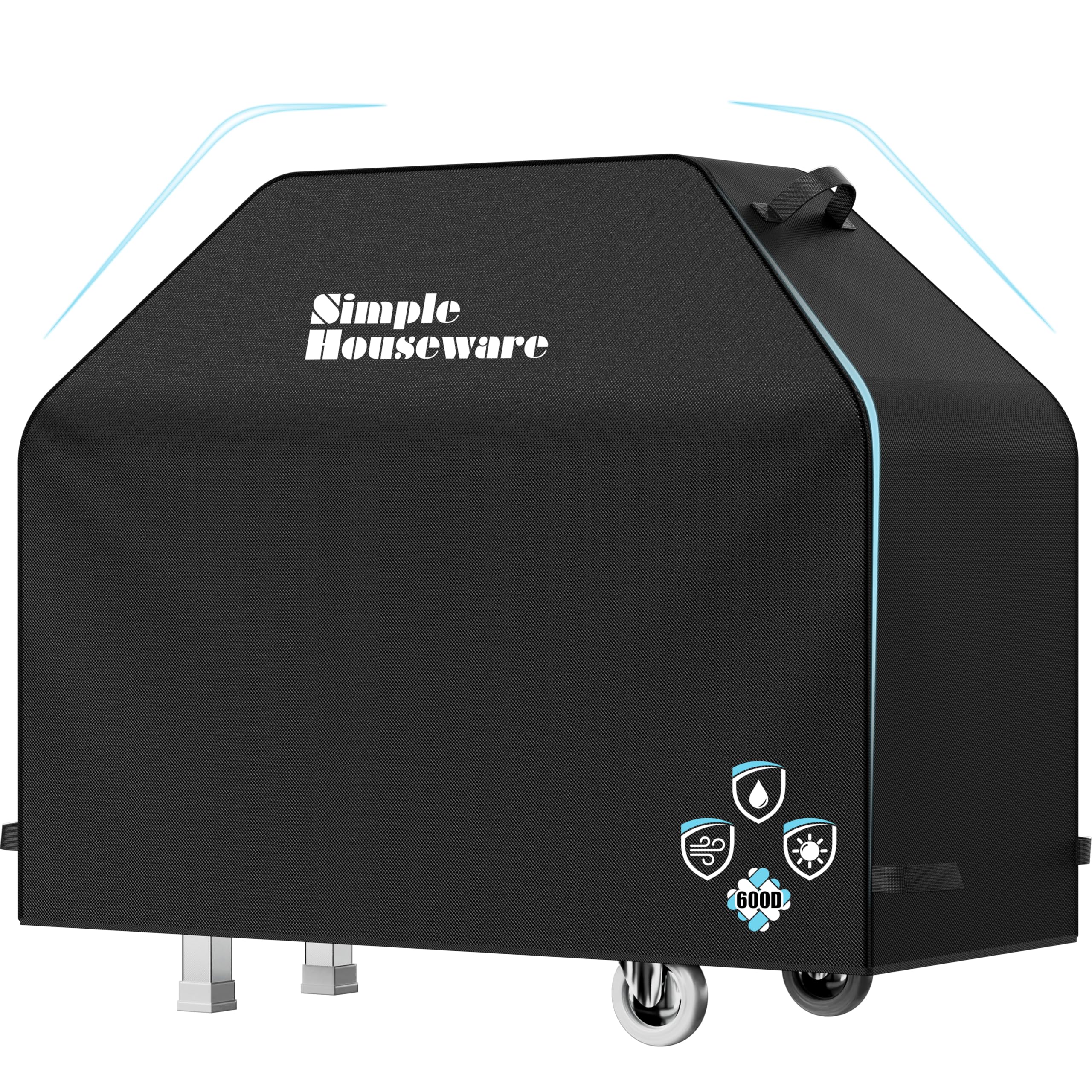 Simple Houseware 55 in. Heavy-Duty BBQ Gas Grill Cover, 600D Polyester Waterproof, Weather-Resistant