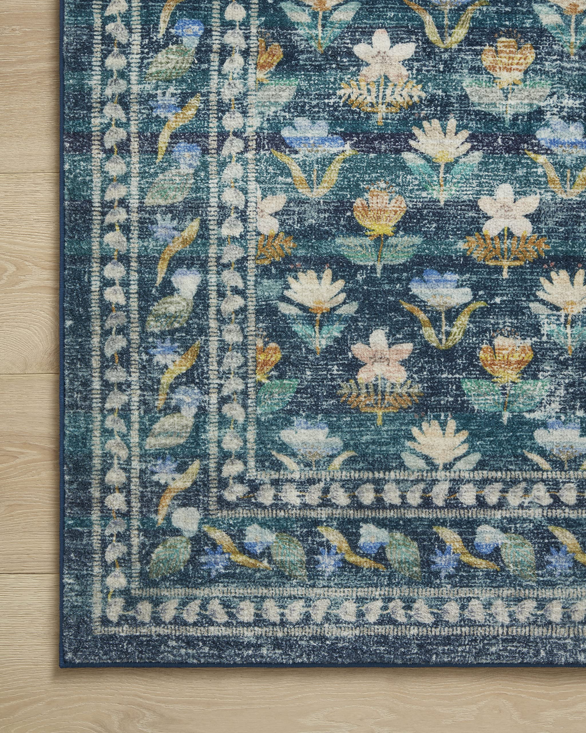 Rifle Paper Co. x Loloi Courtyard Collection COU-05 Emerald 2'-3" x 3'-9" Accent Rug feat. CloudPile